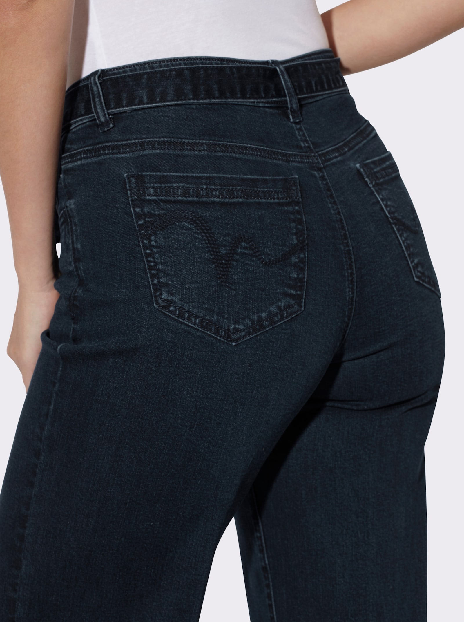 heine Jeans mit Bindegürtel - dark blue
