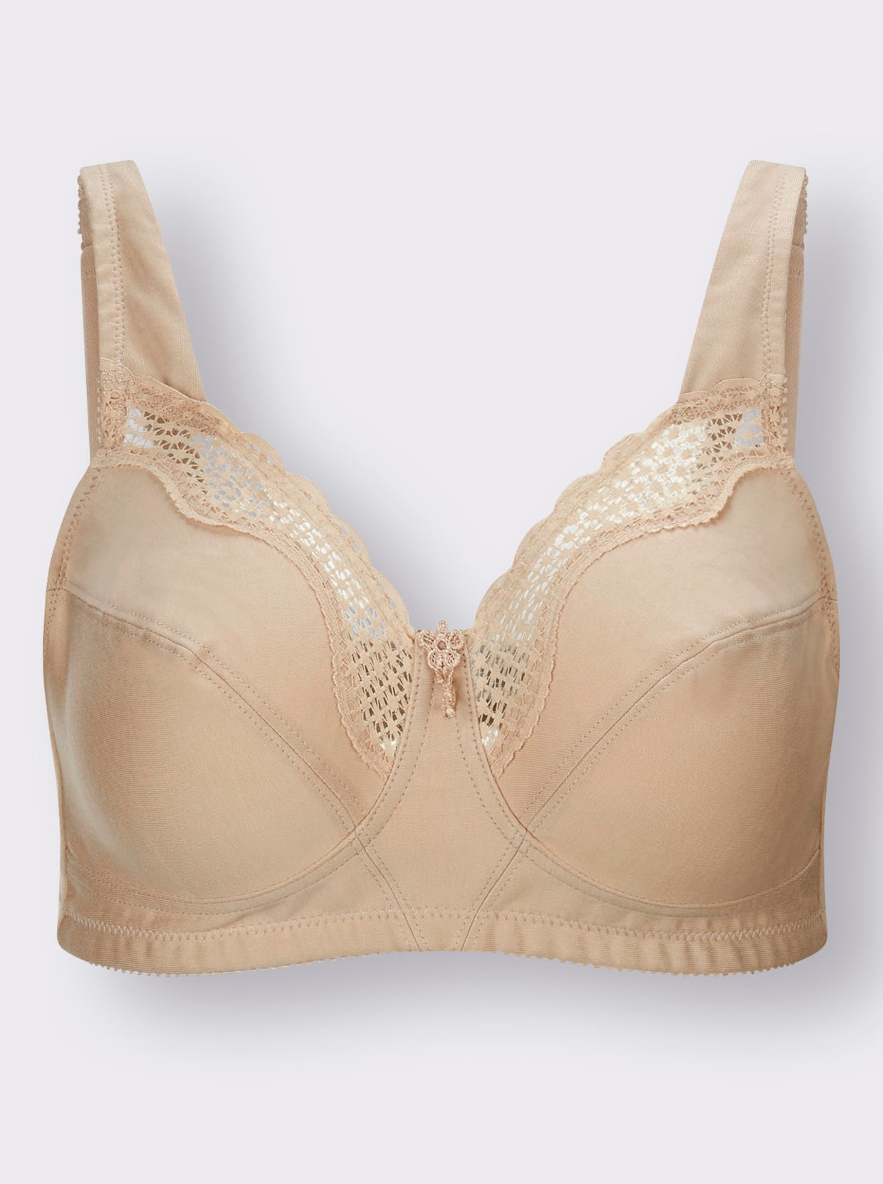 Exquisite Form Pohodlná podprsenka bez kostic s krajkou - pudrová