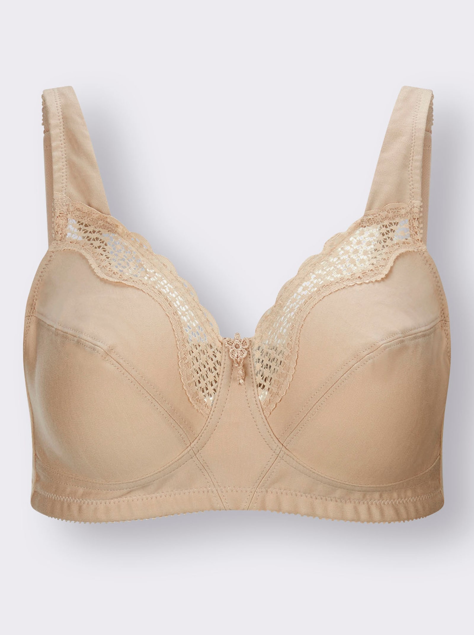 Exquisite Form BH ohne Bügel mit Spitze - puder