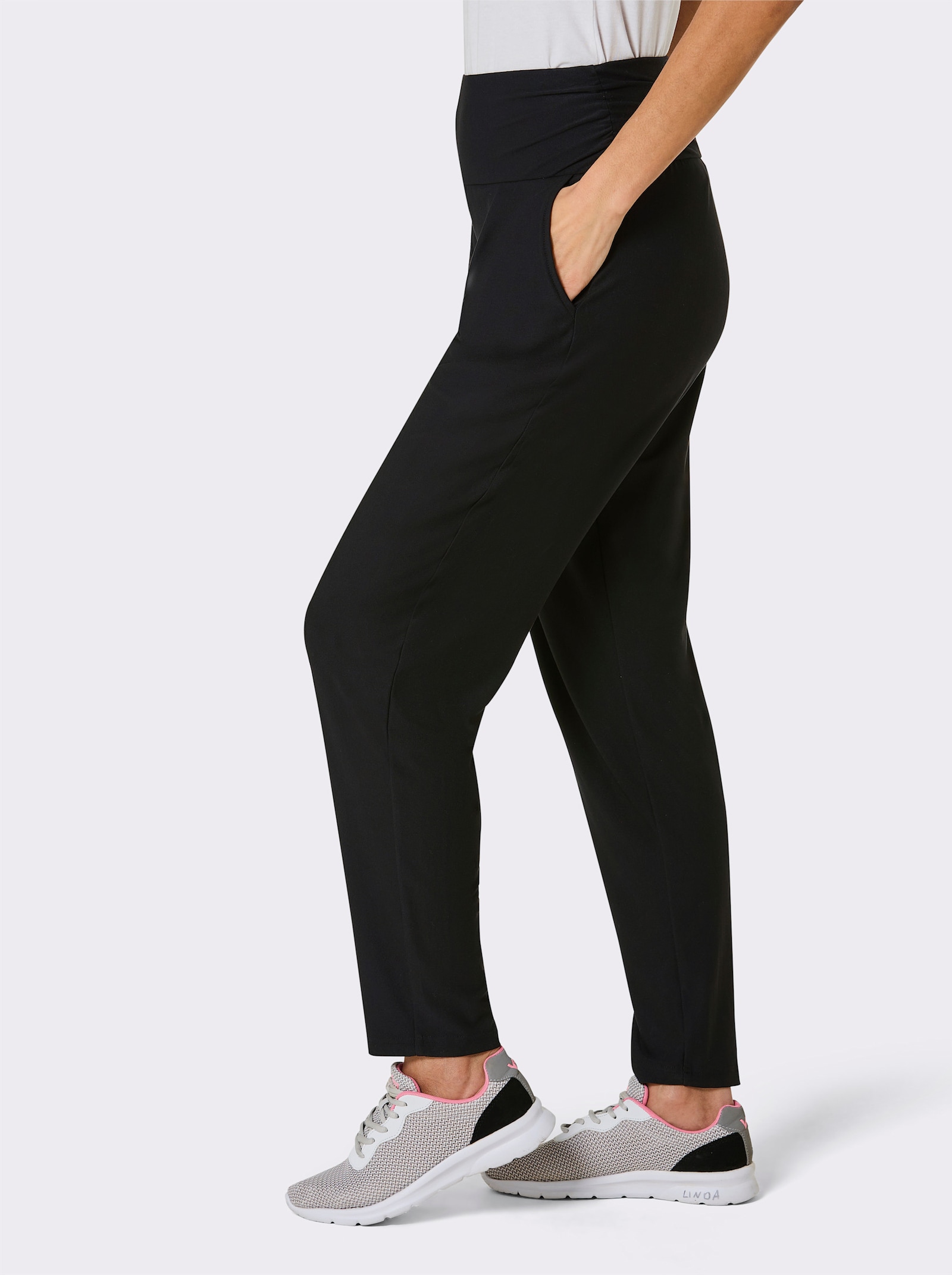 Catamaran Sports Yogabroek met omgeslagen, brede band - zwart