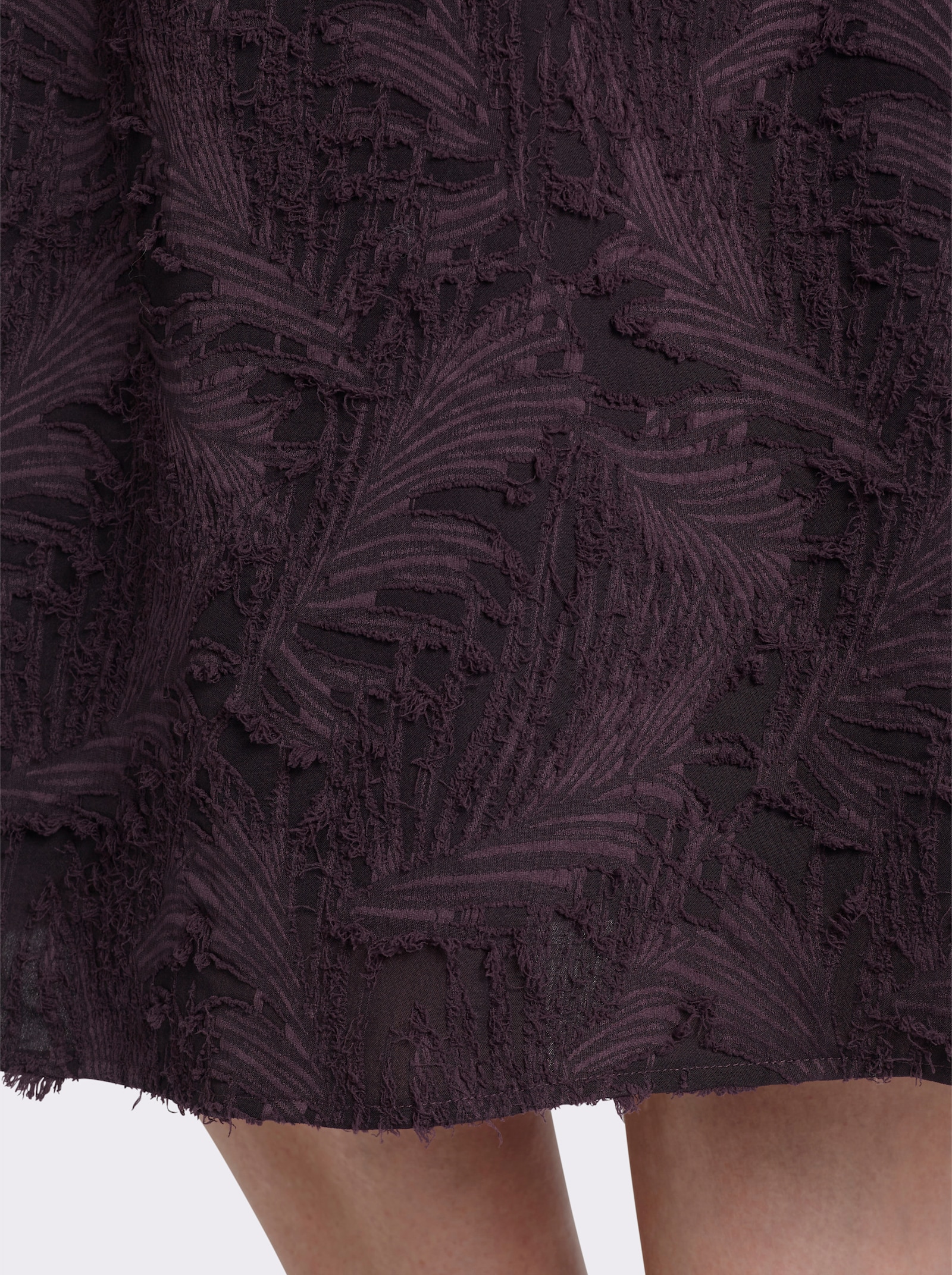 sheego Faltenrock in Midilänge - aubergine