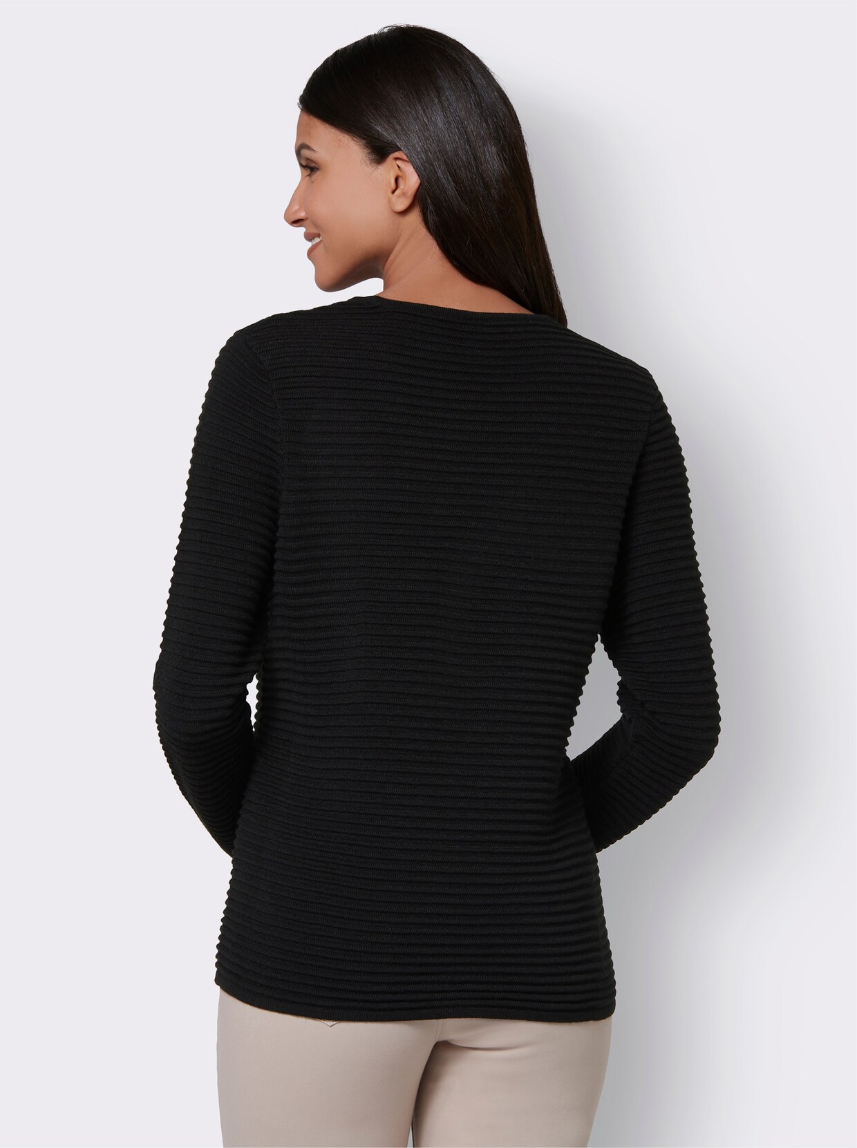 Pullover met ronde hals - zwart