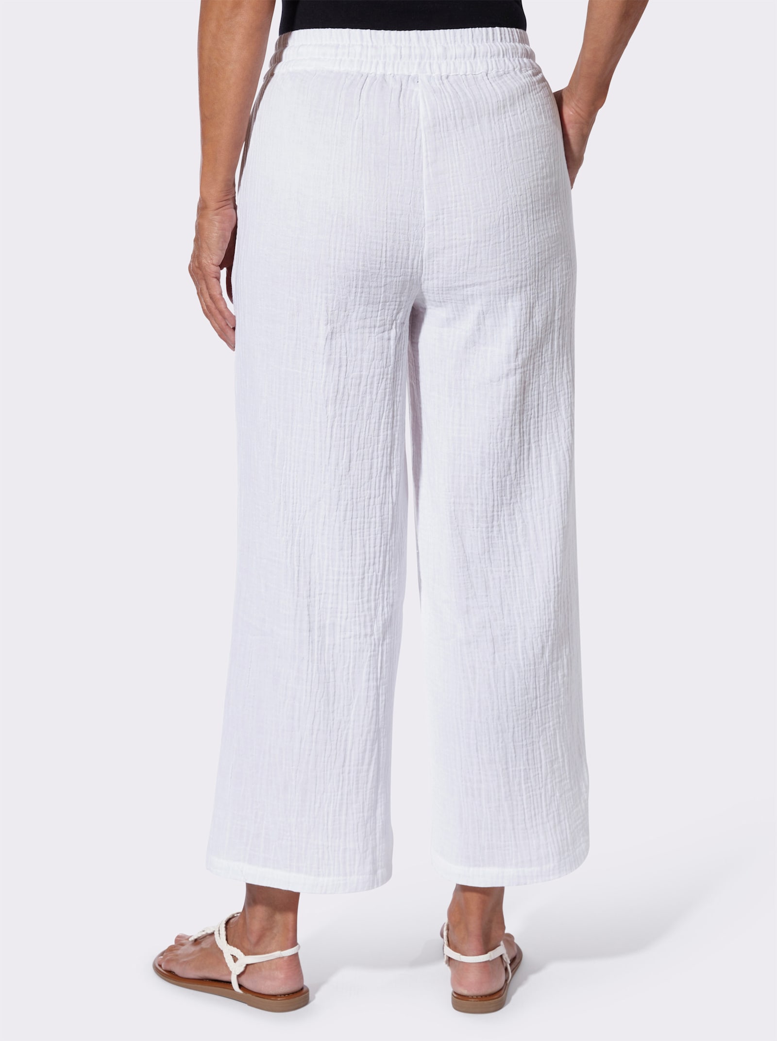 Culotte van structuurmateriaal - wit