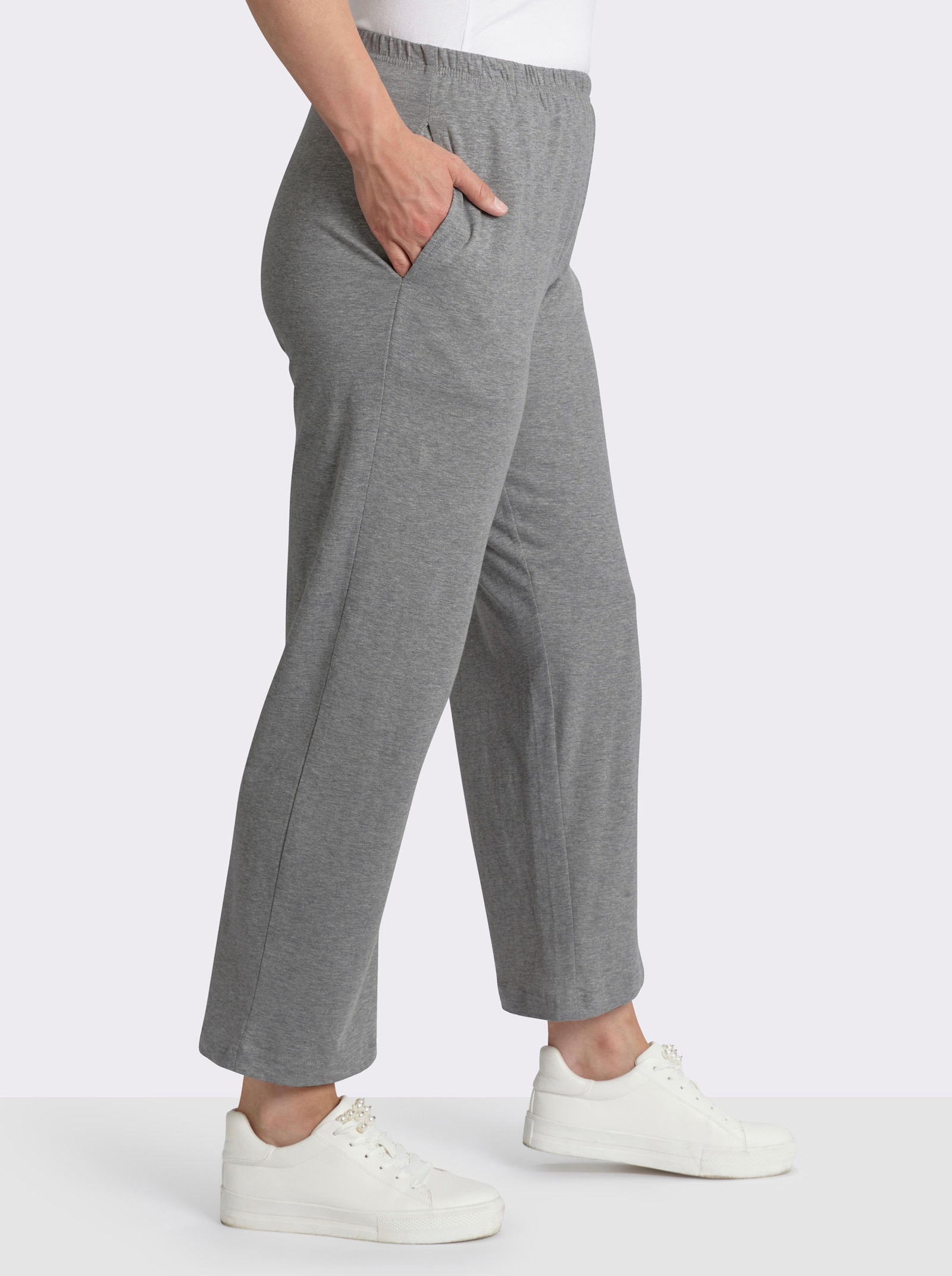 Freizeithose - grau-meliert