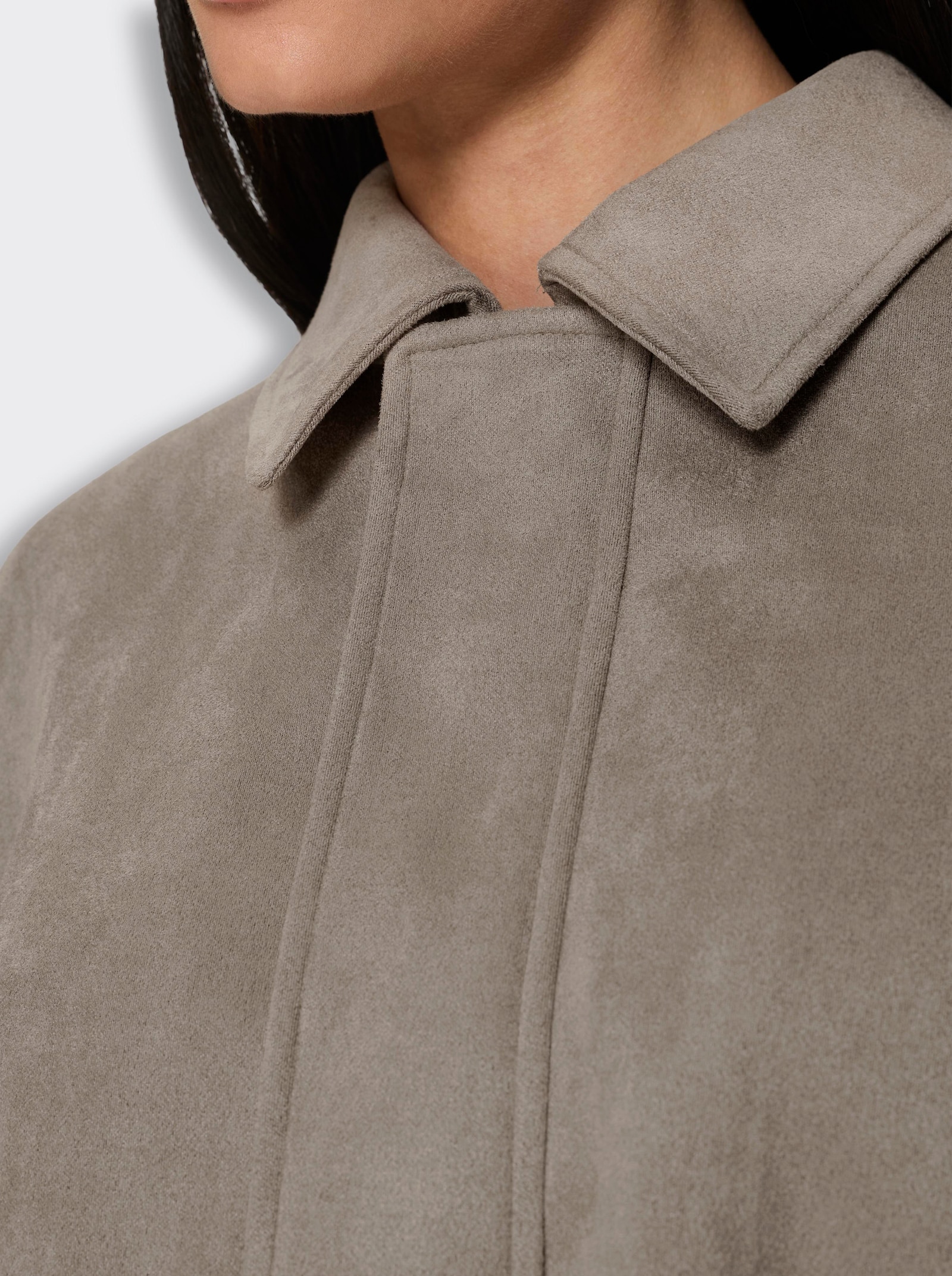 heine Lederimitat-Blazer in Blouson-Form - taupe