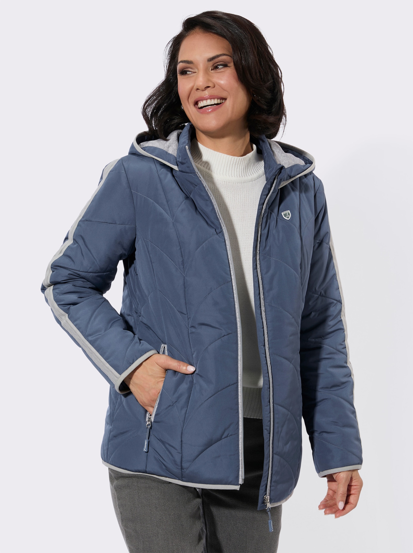 Steppjacke mit Innentasche - rauchblau
