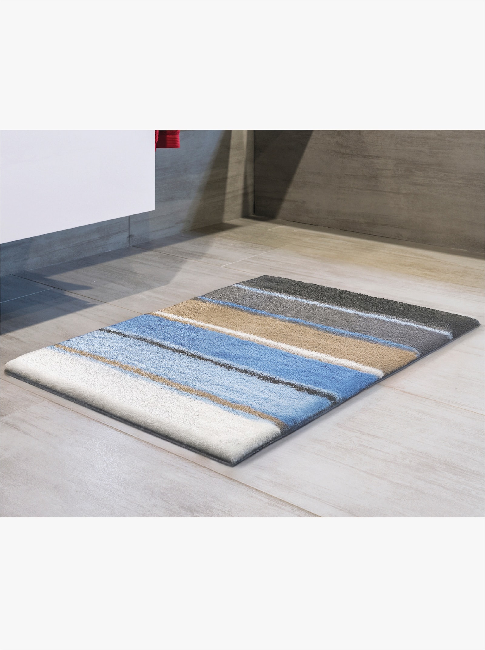 Grund Badematte - blau-taupe