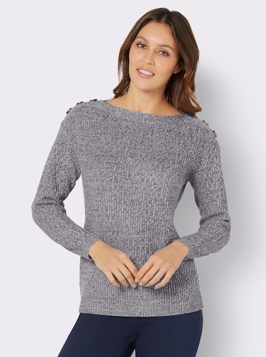 U-Boot-Pullover - grau-meliert