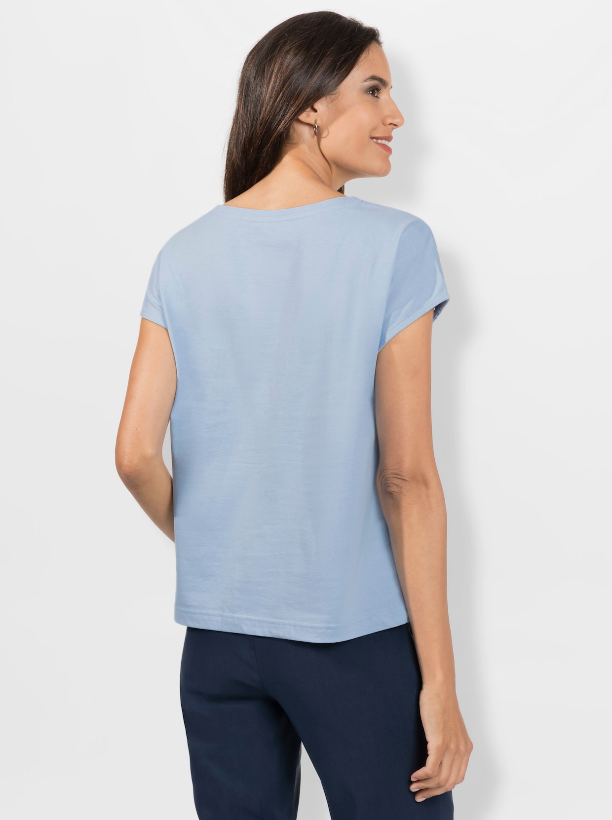 Tričko s kulatým výstřihem - ledová modrá