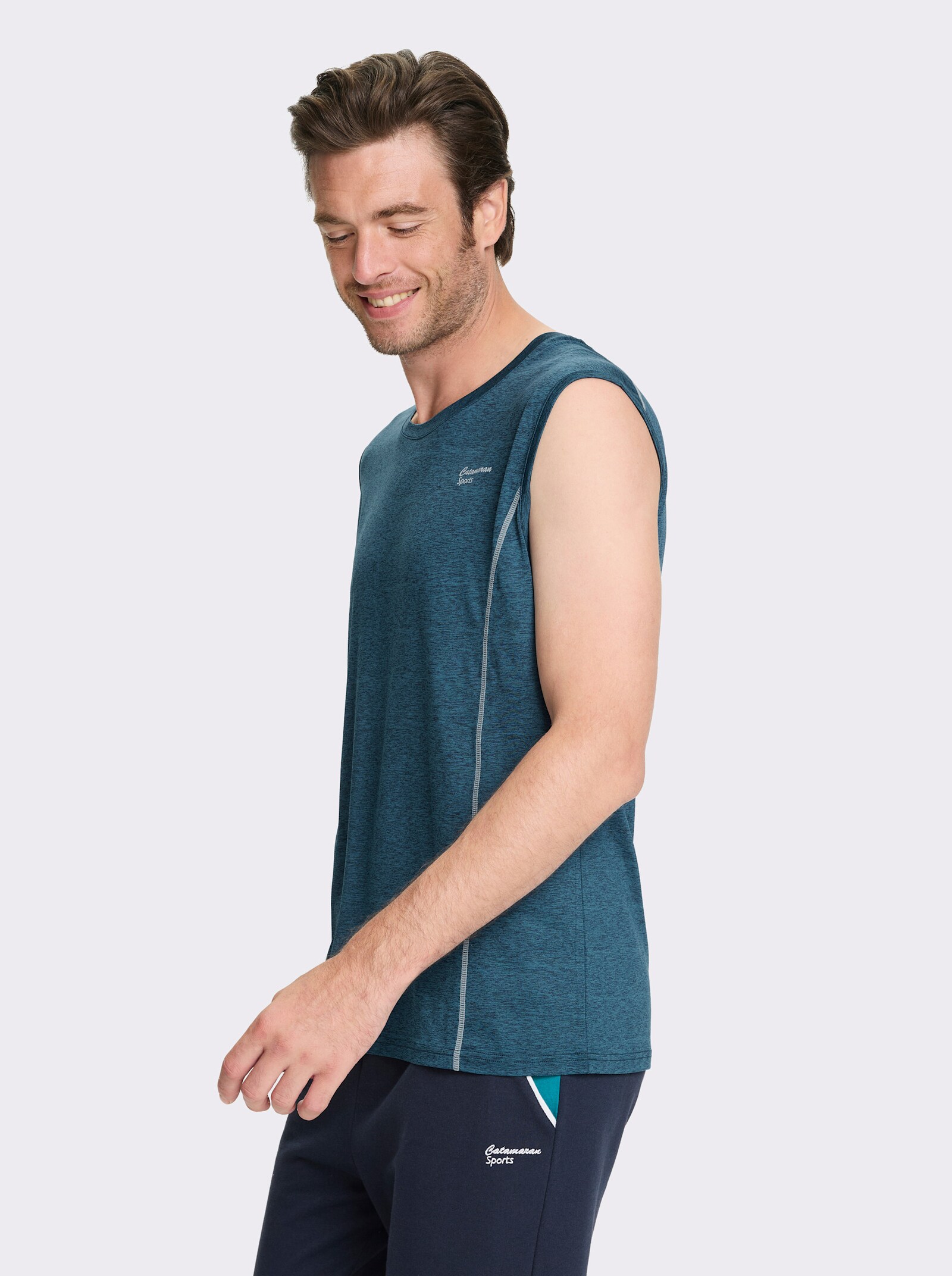 Catamaran Sports Mouwloos shirt van ademend materiaal - topaas gemêleerd