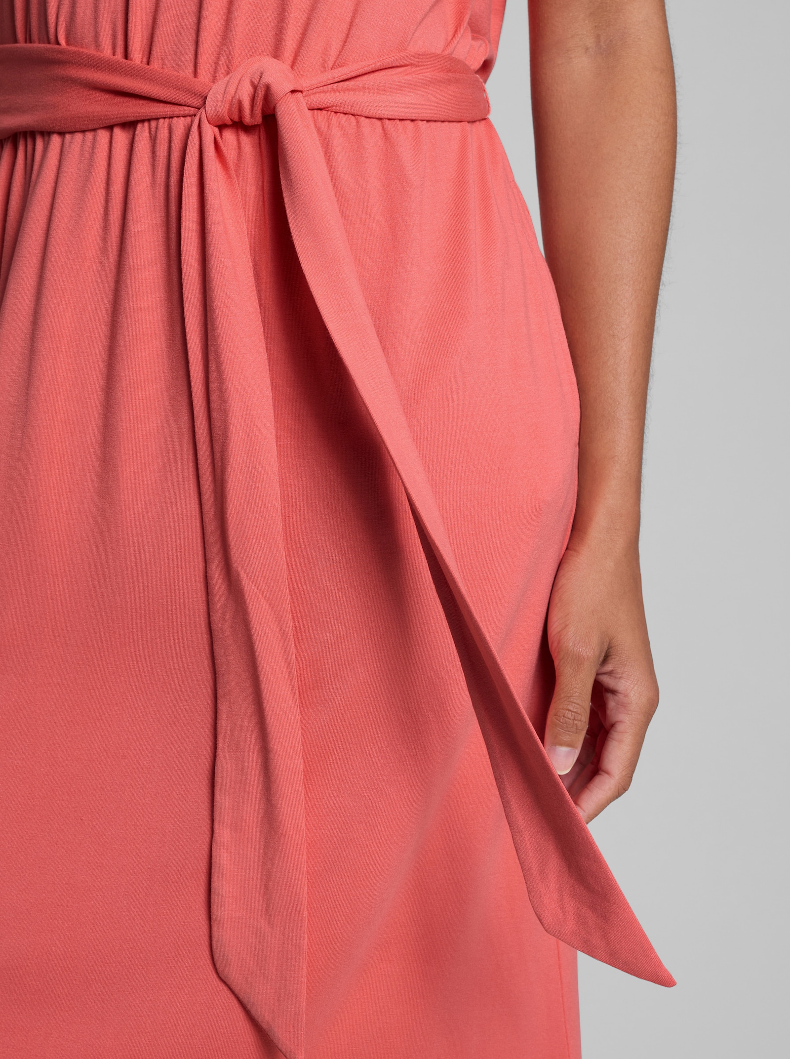 heine Jerseykleid mit Bindegürtel - koralle
