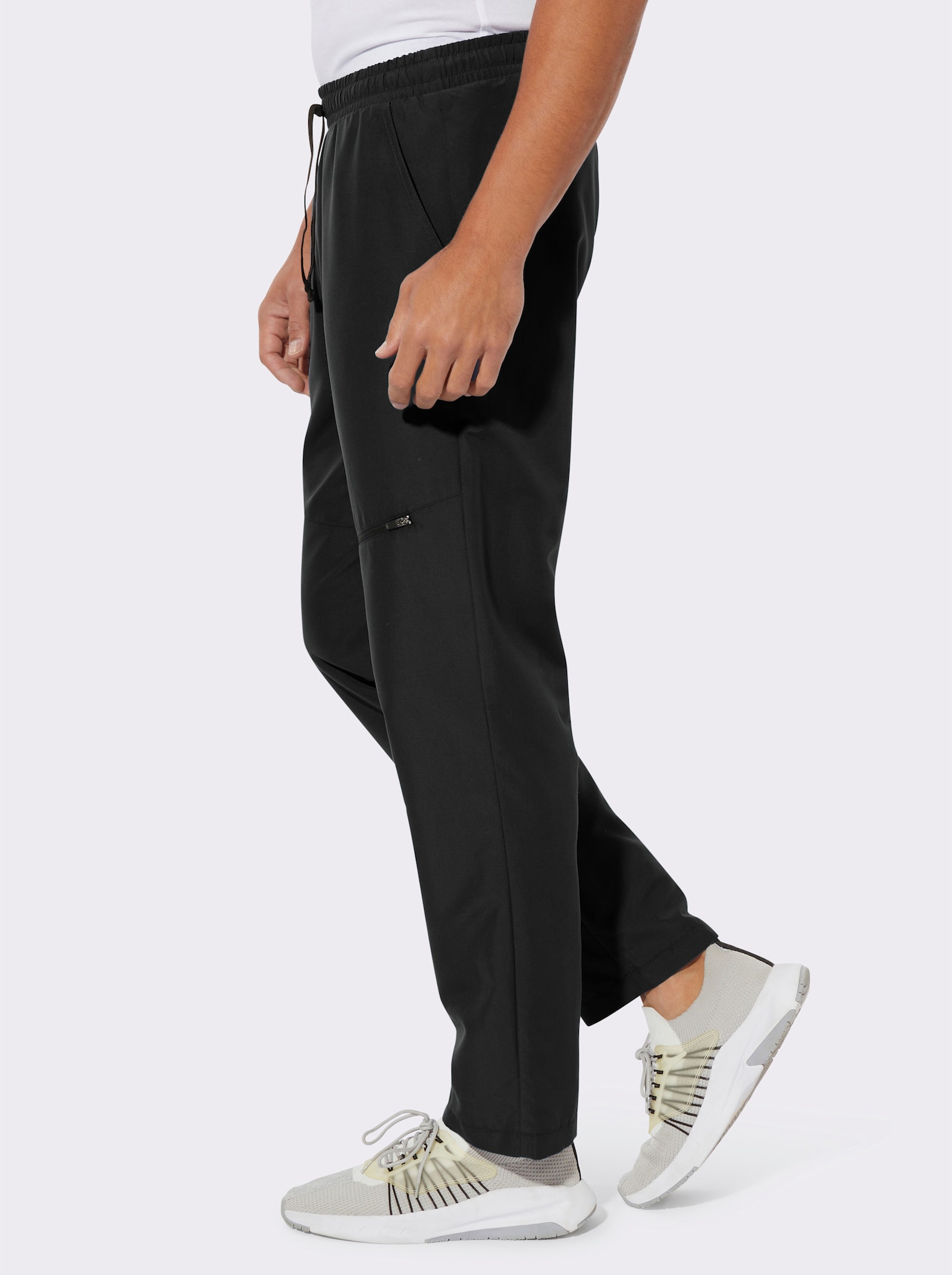 Kalhoty pro volný čas s kapsou na zip - černá