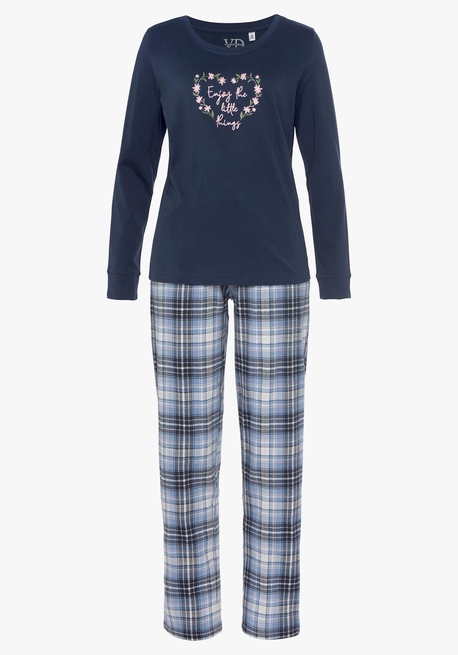 Vivance Dreams Pyjama - blau-rosa
