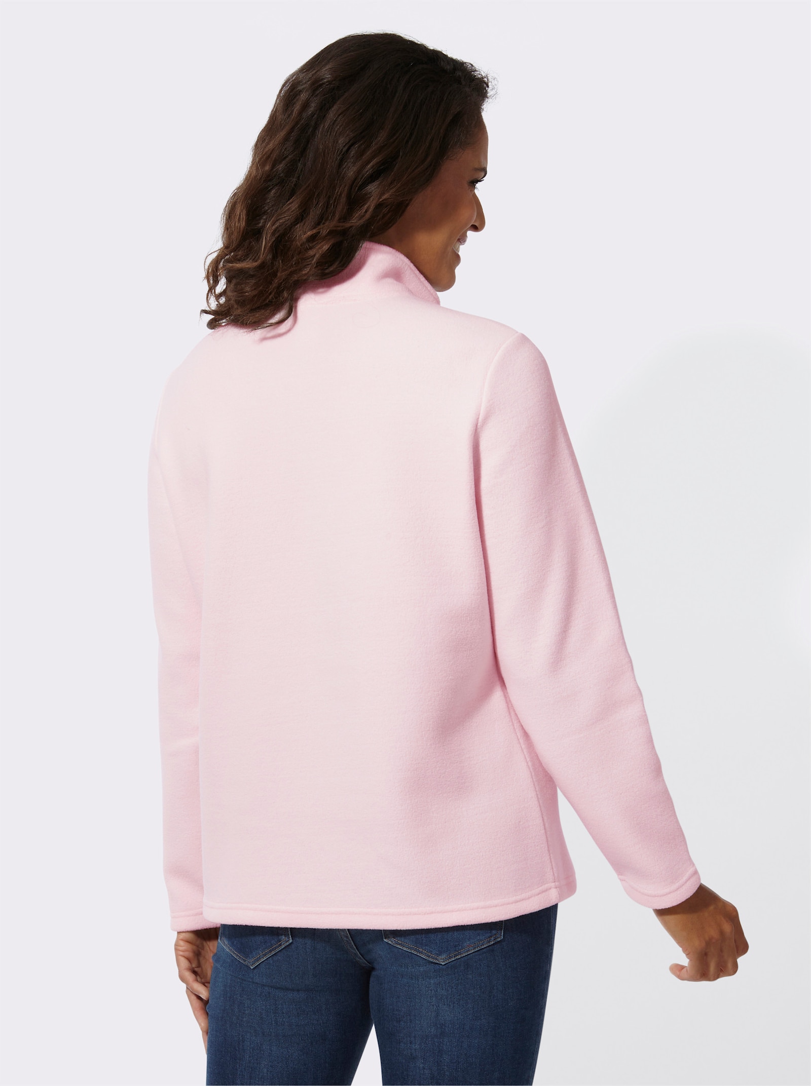 Fleeceshirt mit Ösen-Verzierung - hellrosé