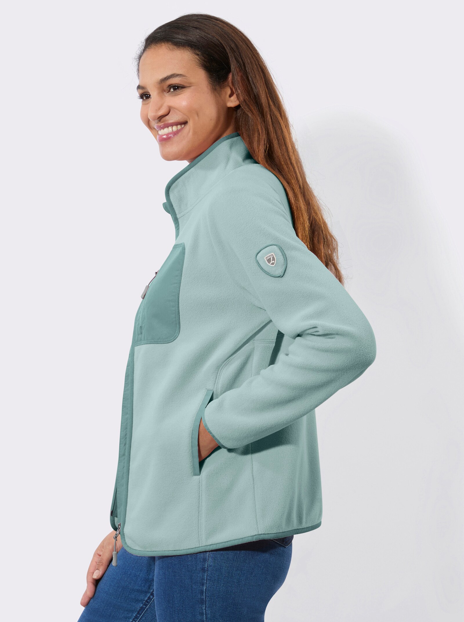 Fleecejacke mit Reißverschluss - kalkmint