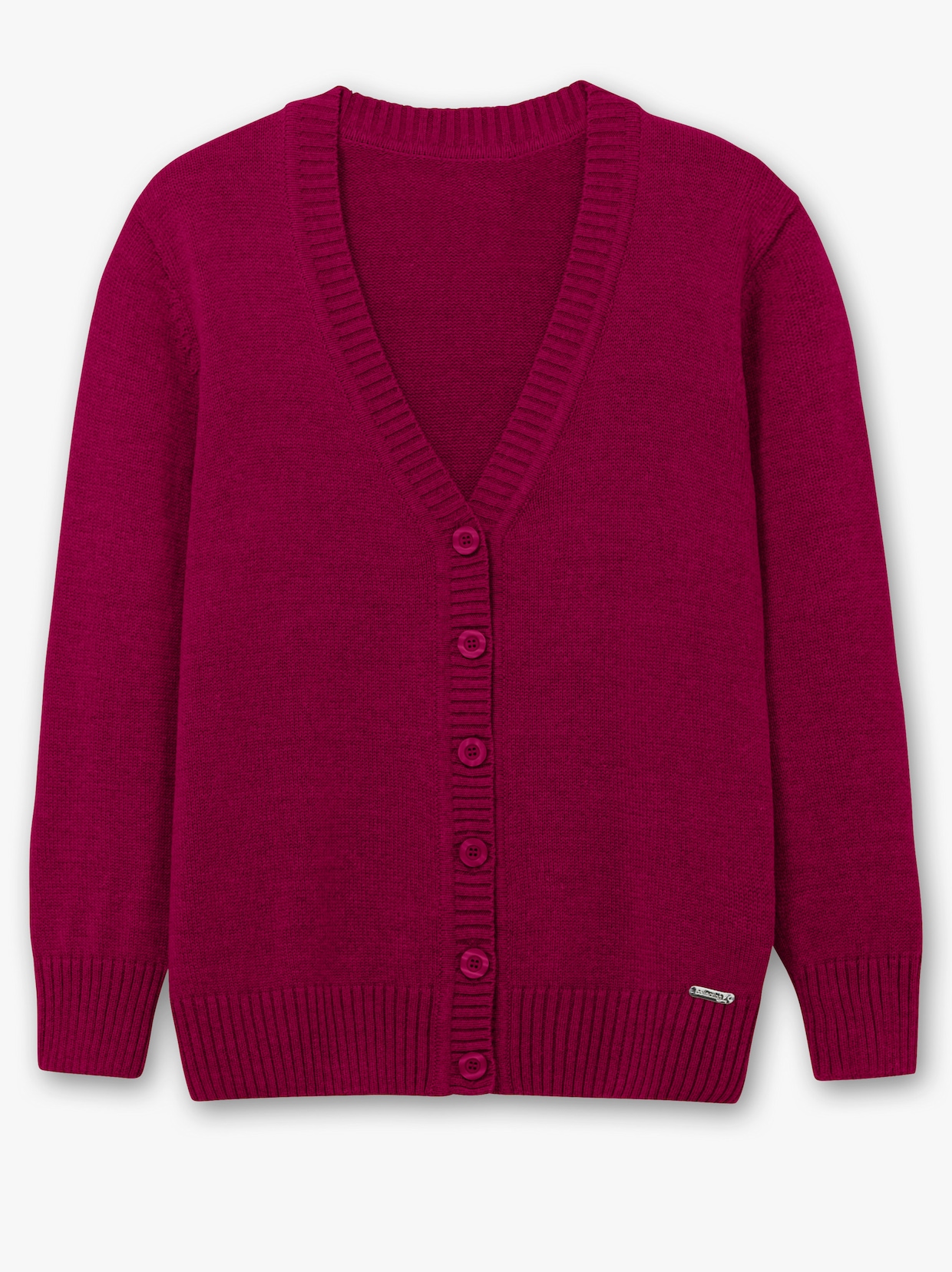 Strickjacke mit farblich abgestimmten Knöpfen - fuchsia