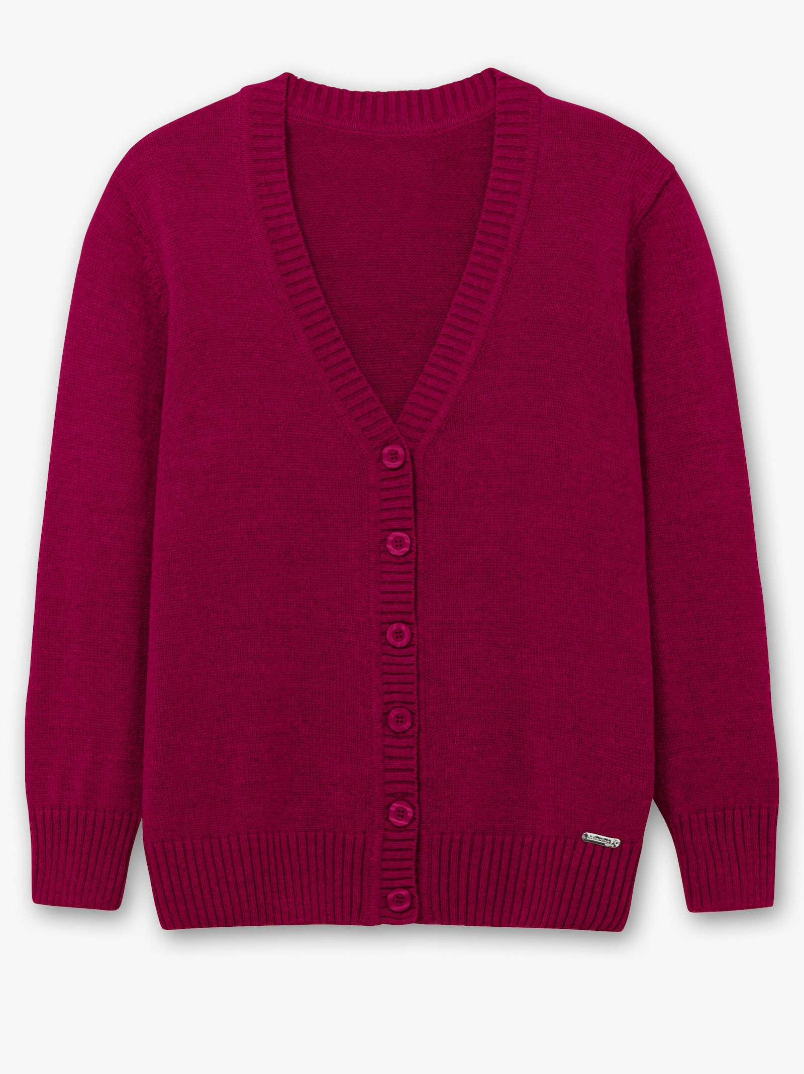 Strickjacke mit farblich abgestimmten Knöpfen - fuchsia