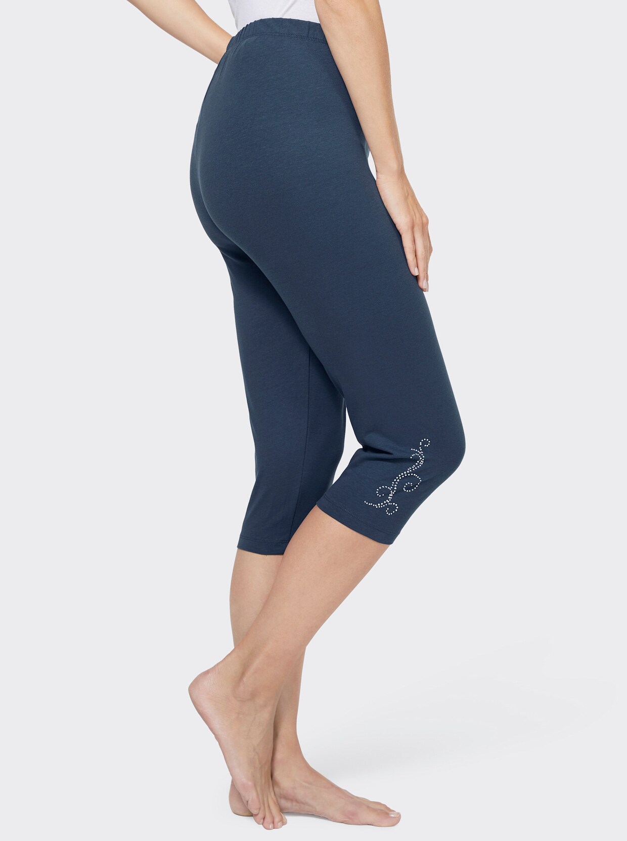 feel good Capri-Leggings - marine + brombeere