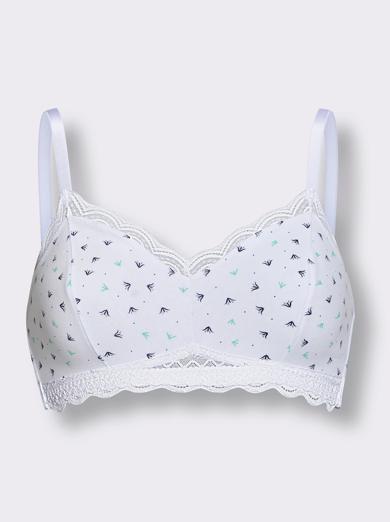 wäschepur BH ohne Bügel - weiß-bedruckt