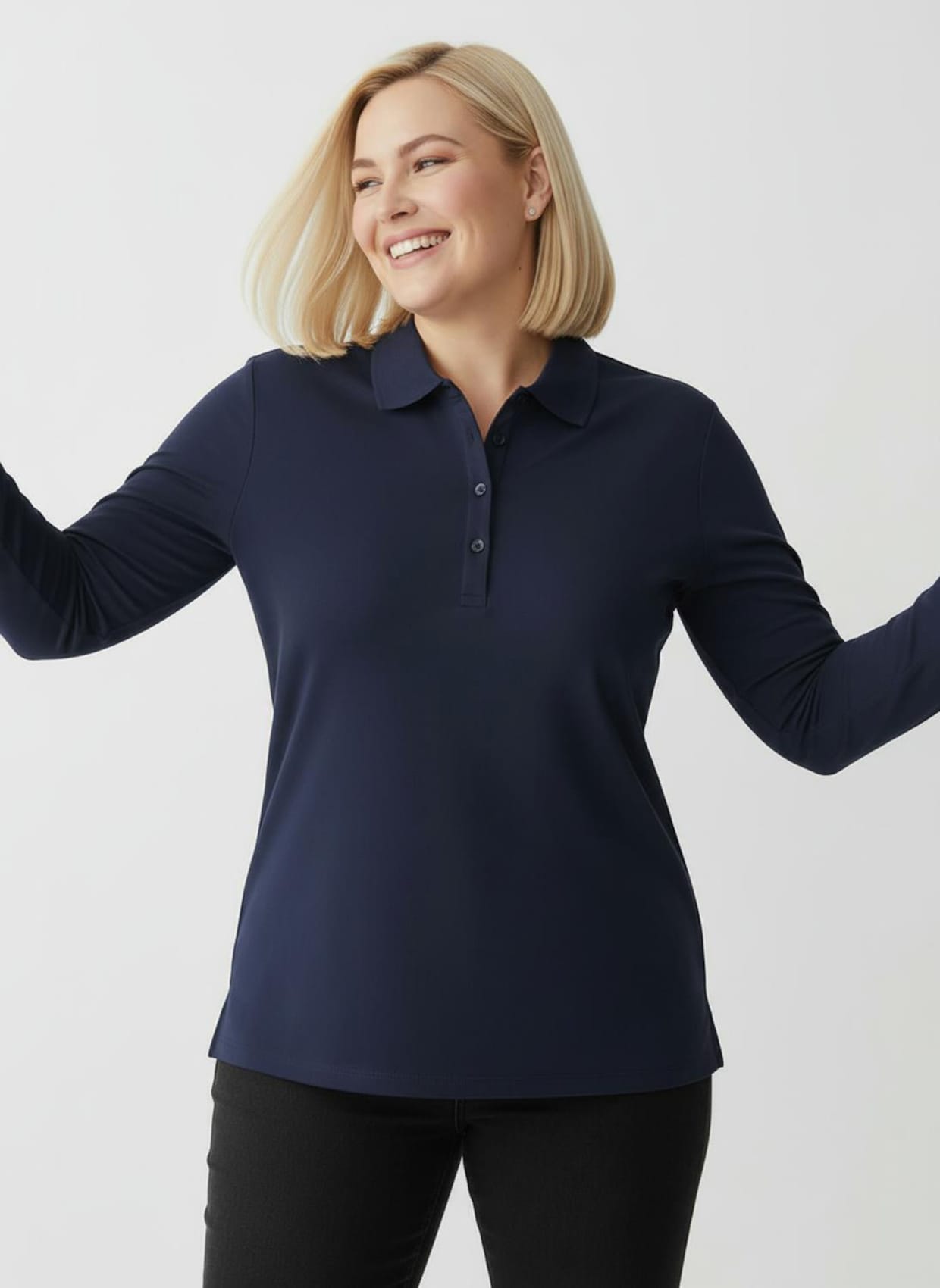 Poloshirt aus Baumwoll-Qualität - marine