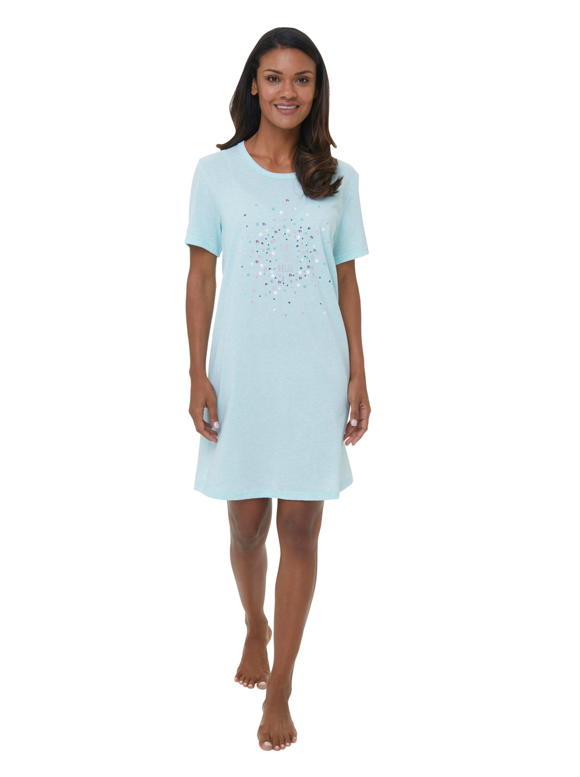 wäschepur Sleepshirts - mint-meliert + orange-meliert