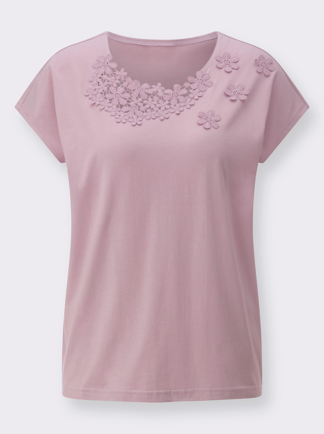 Shirt met ronde hals - mauve