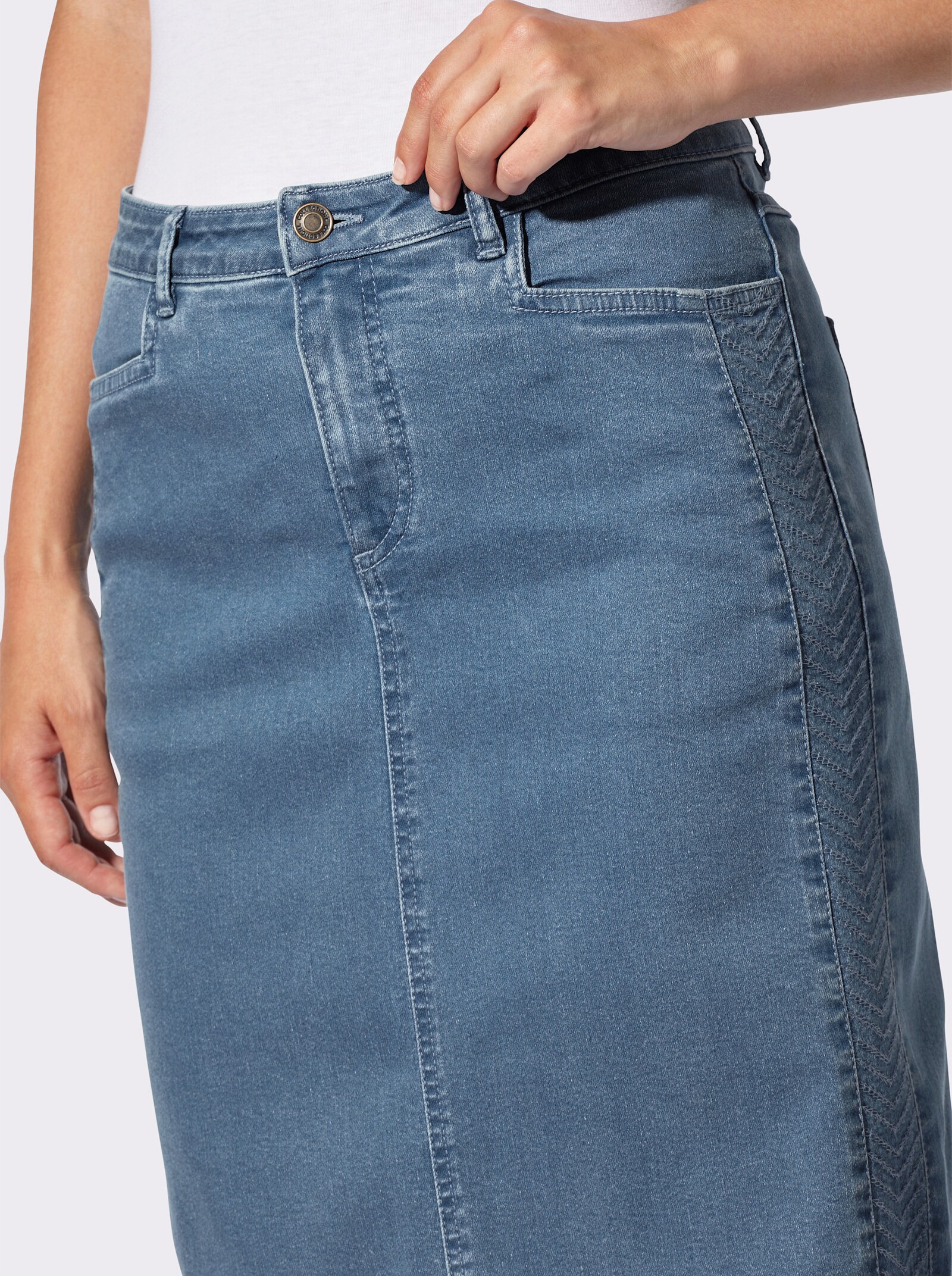 Jeansrock - blue-bleached