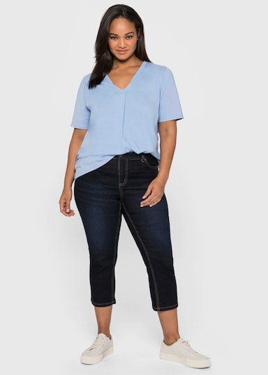sheego Caprijeans - blue black denim