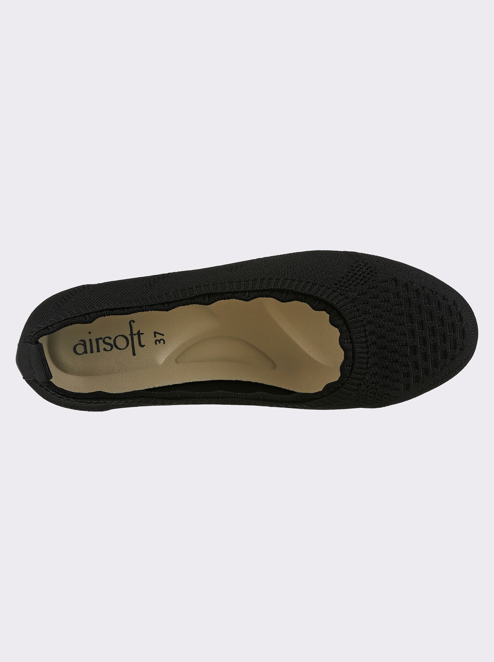 airsoft modern+ Slipper aus weichem Textil - schwarz