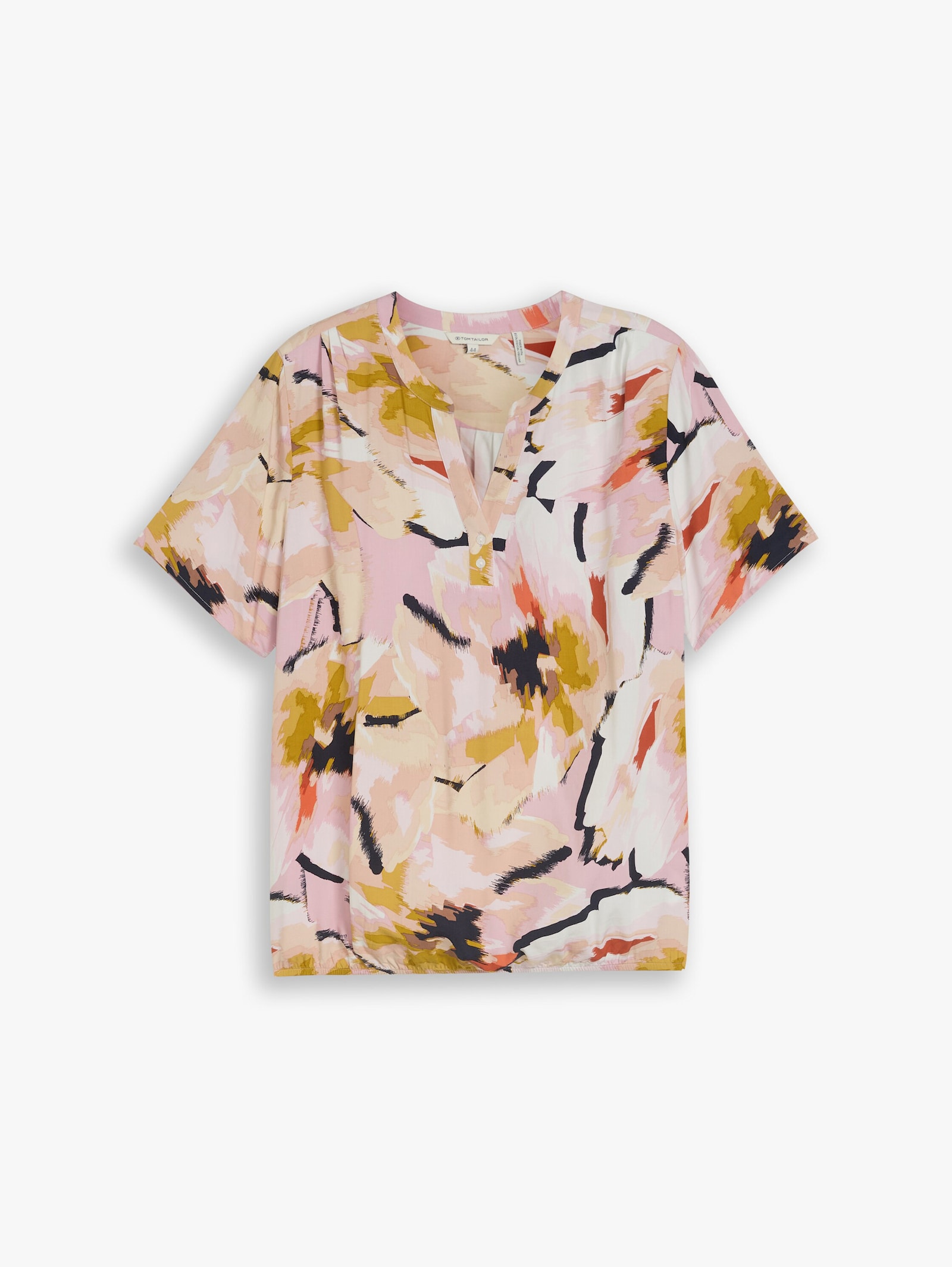 Kurzarmbluse - big abstract flower print