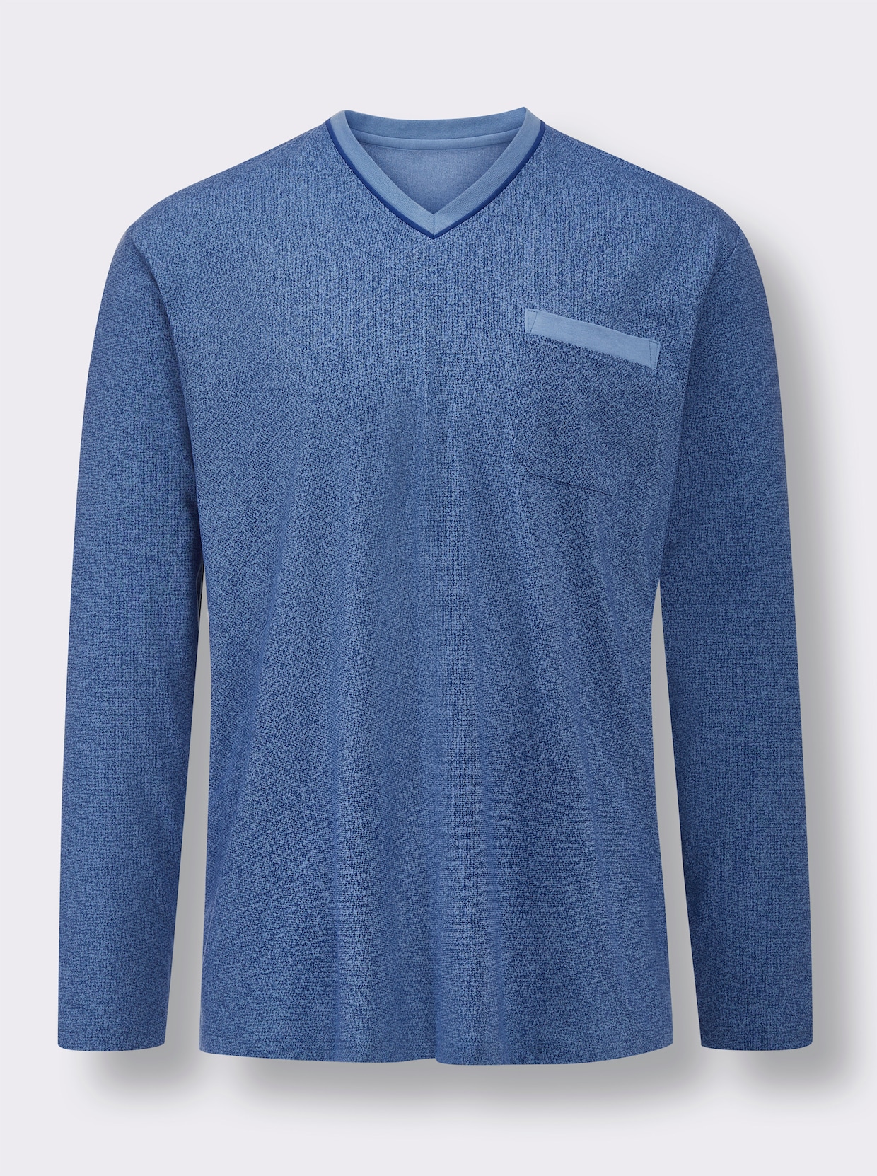 wäschepur men Pyjama - middenblauw geprint