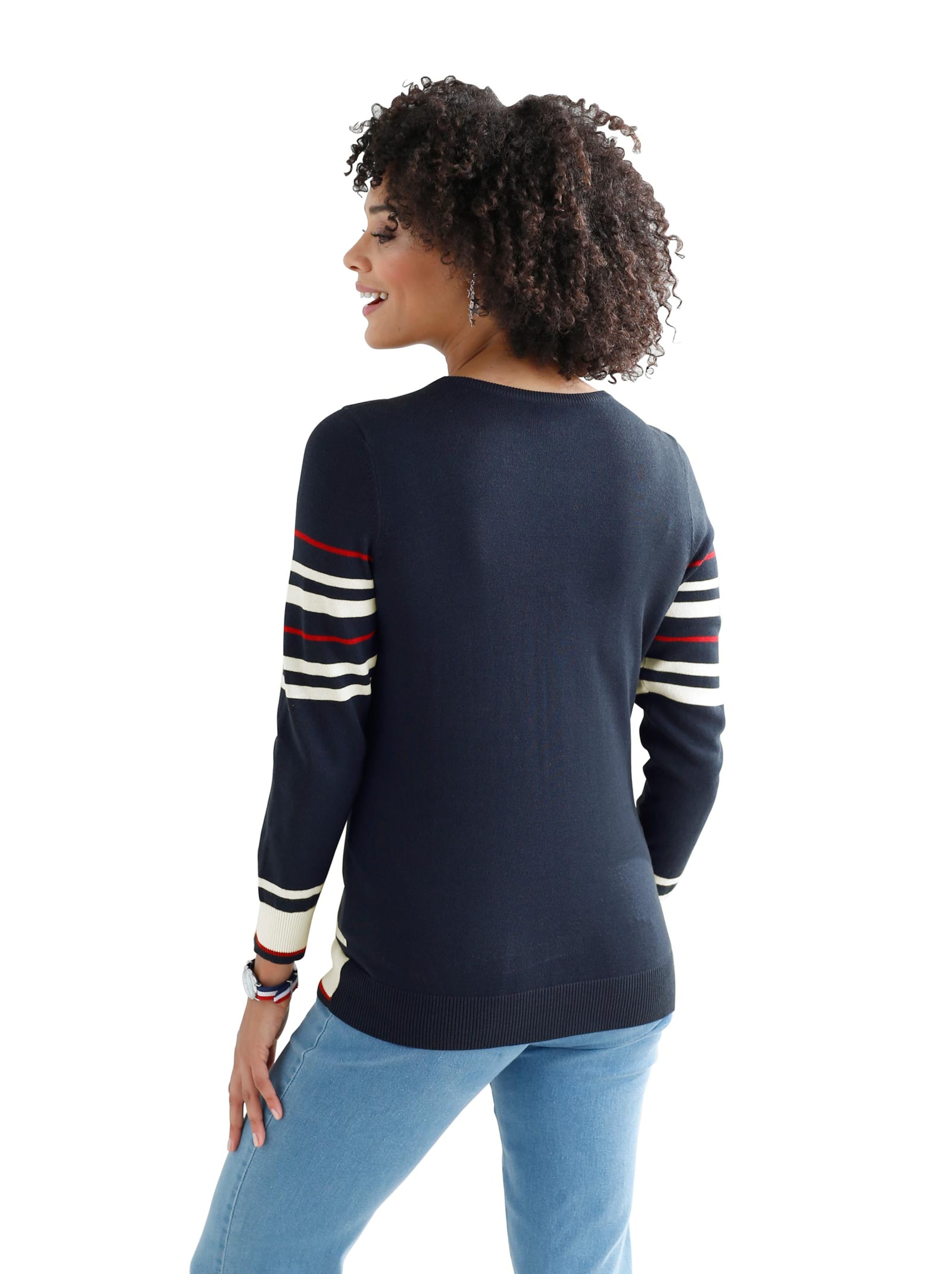 Pullover - rot-marine