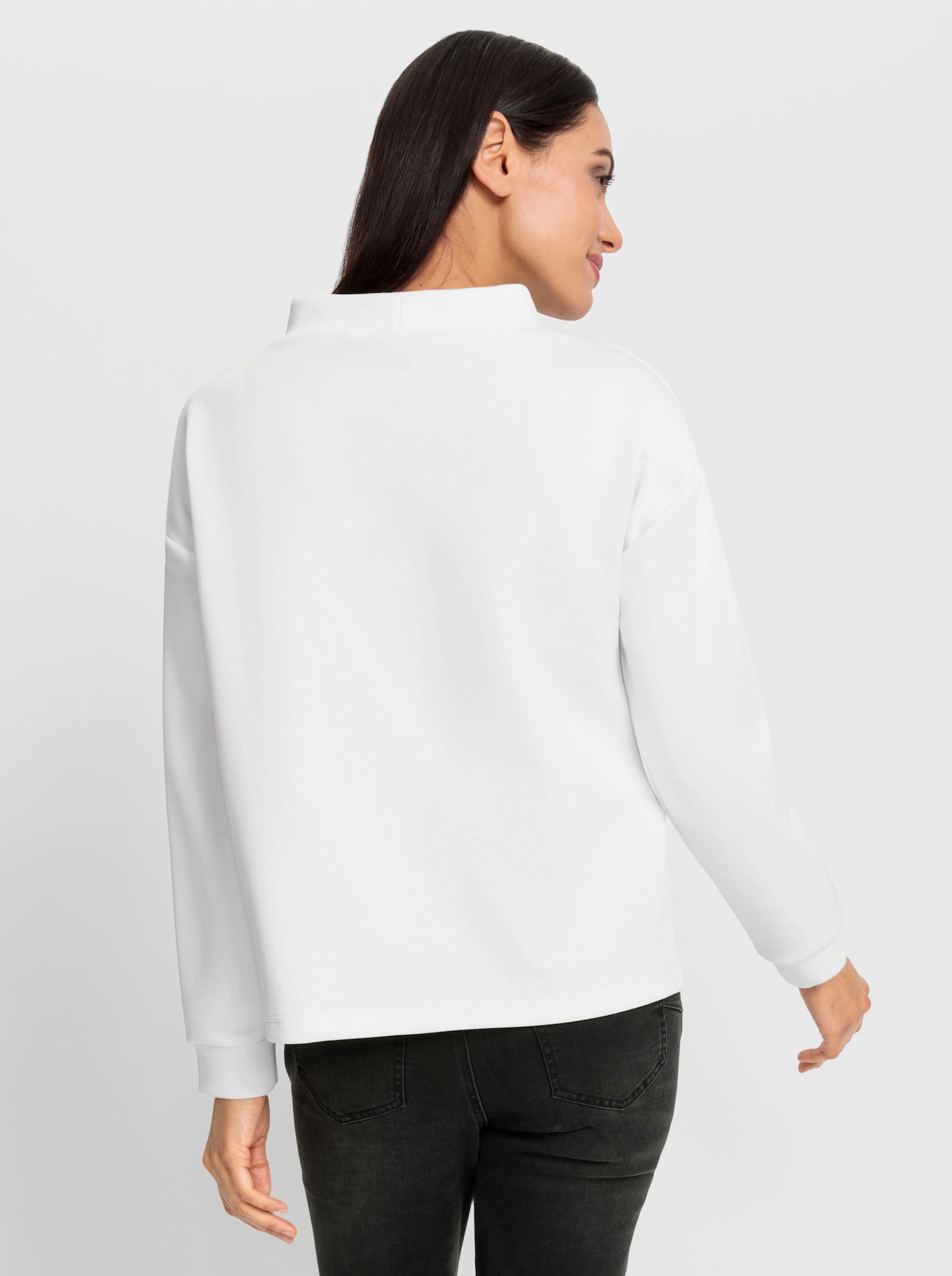 heine Sweatshirt in seidig-mattem Glanz - ecru