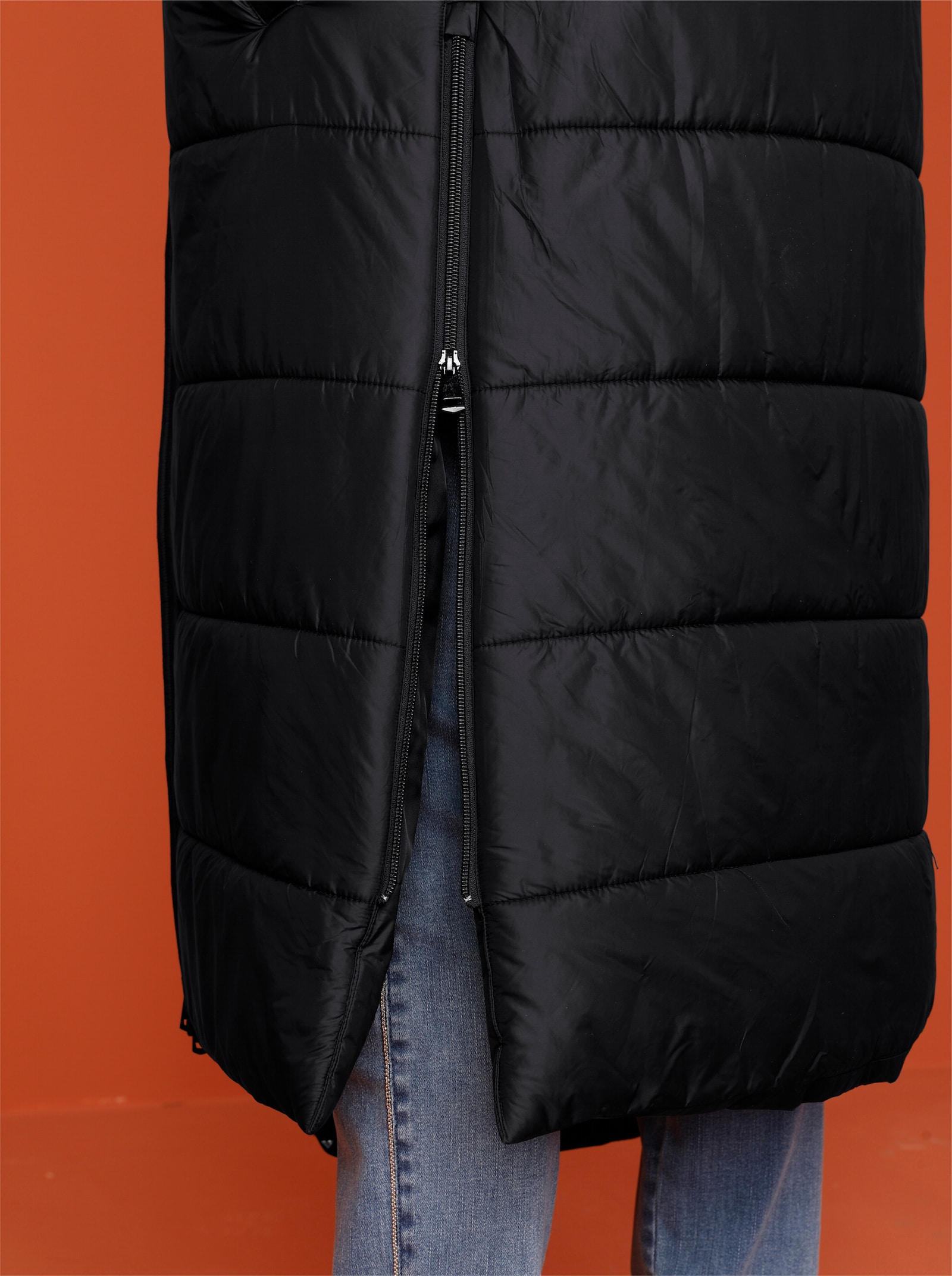 heine Manteau matelassé avec fentes latérales - noir