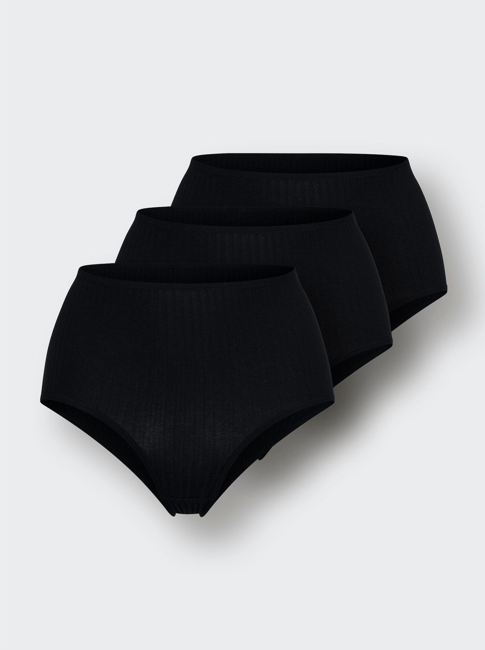 wäschepur Taillenslip mit Ripp-Struktur - schwarz