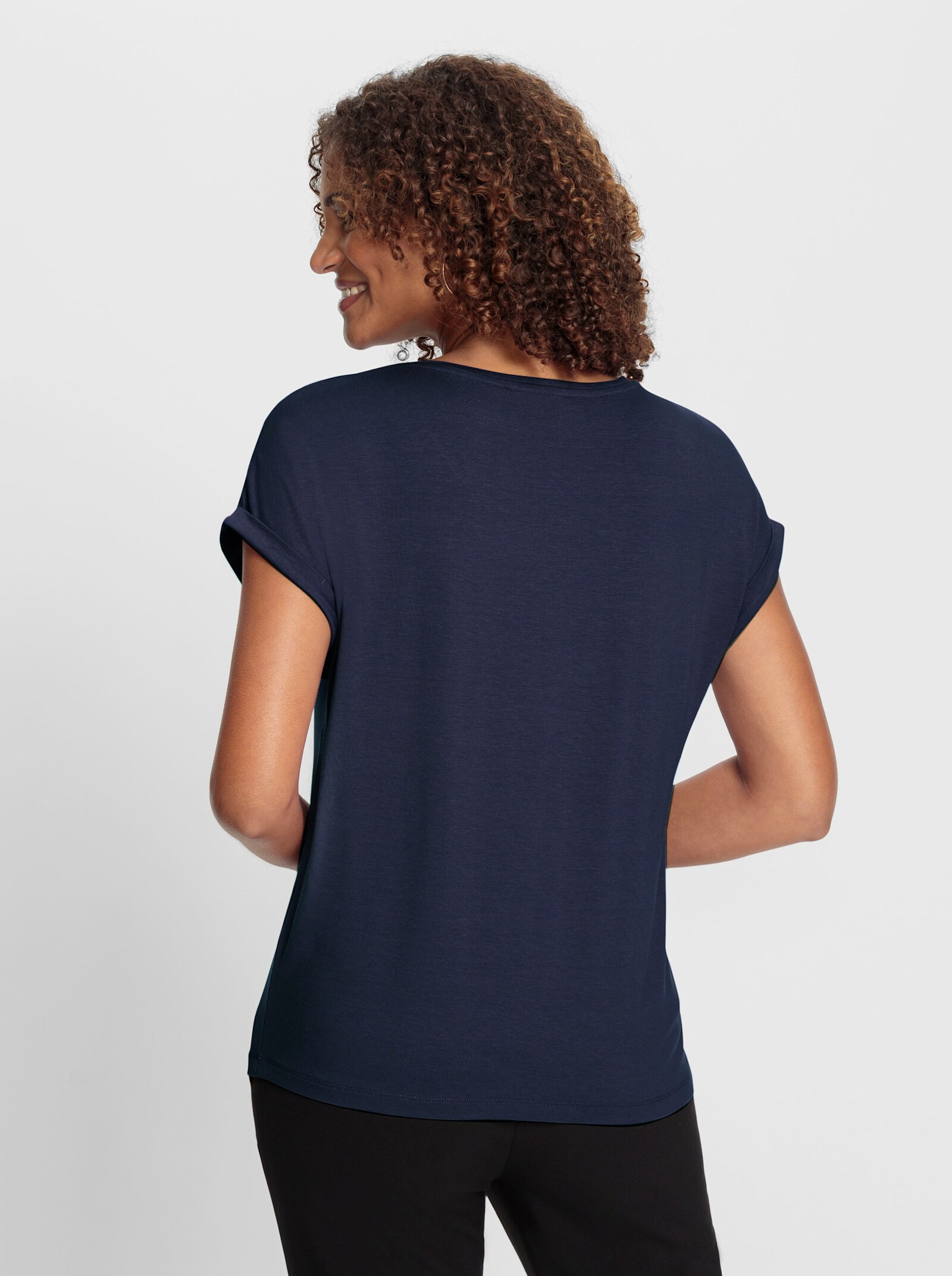 Shirt mit überschnittenen Schultern - marine