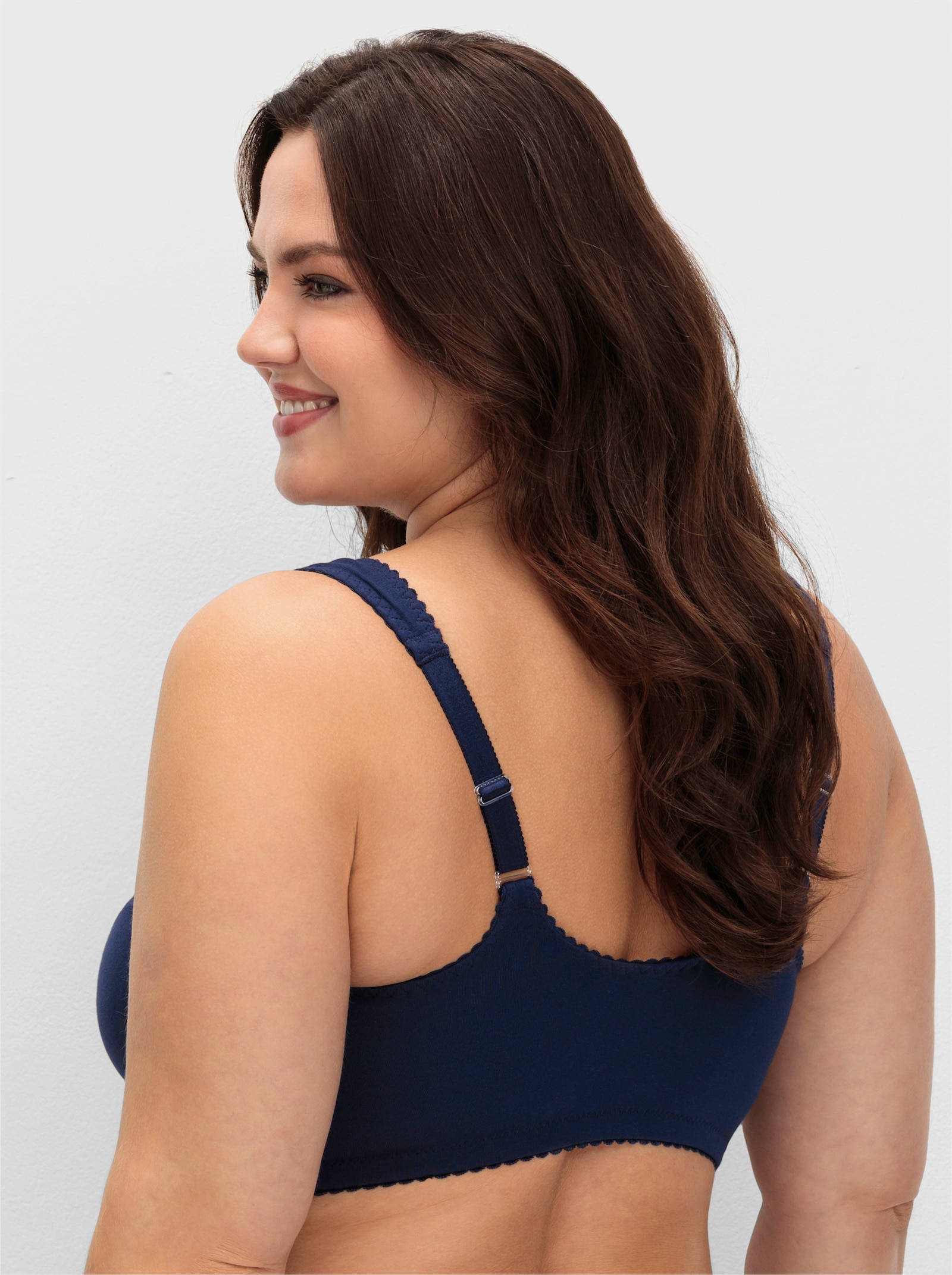 sheego Bügelloser BH mit Vorderverschluss - marine