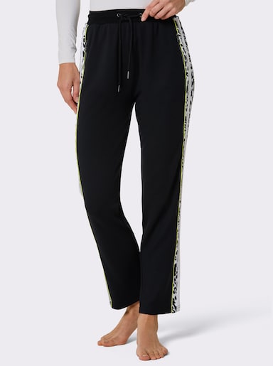 CREATION L PREMIUM Dehnbund-Hose mit Galonstreifen - schwarz-weiß