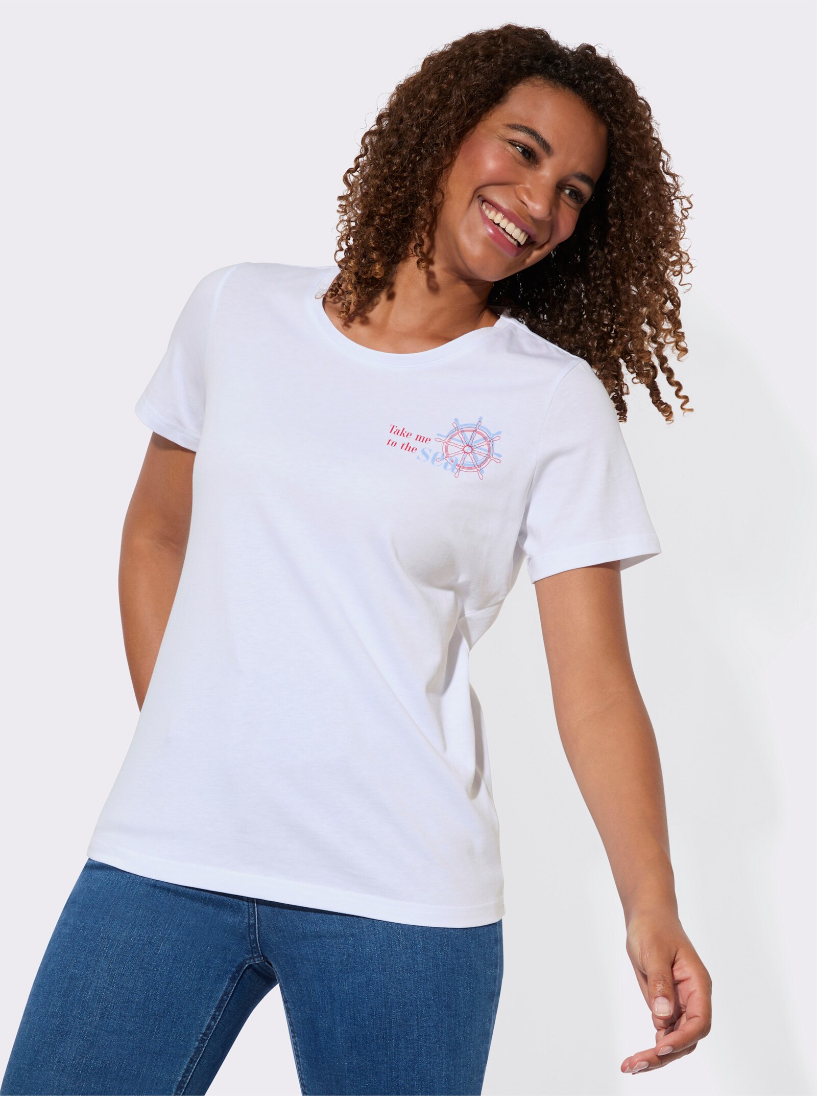 Shirt in Single-Jersey-Qualität - weiß
