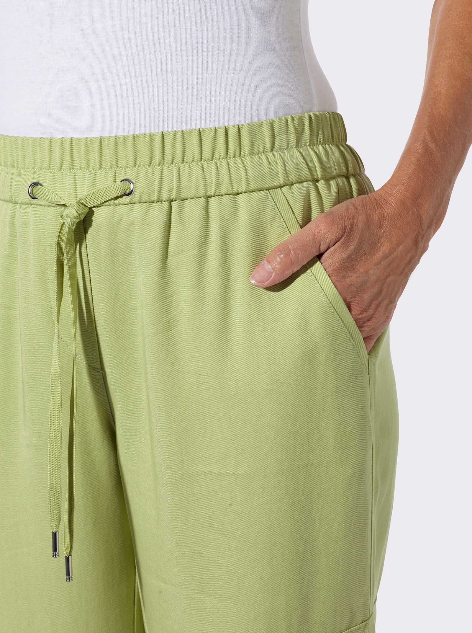 Joggingové kalhoty z lyocellu (TENCEL) - světlezelená