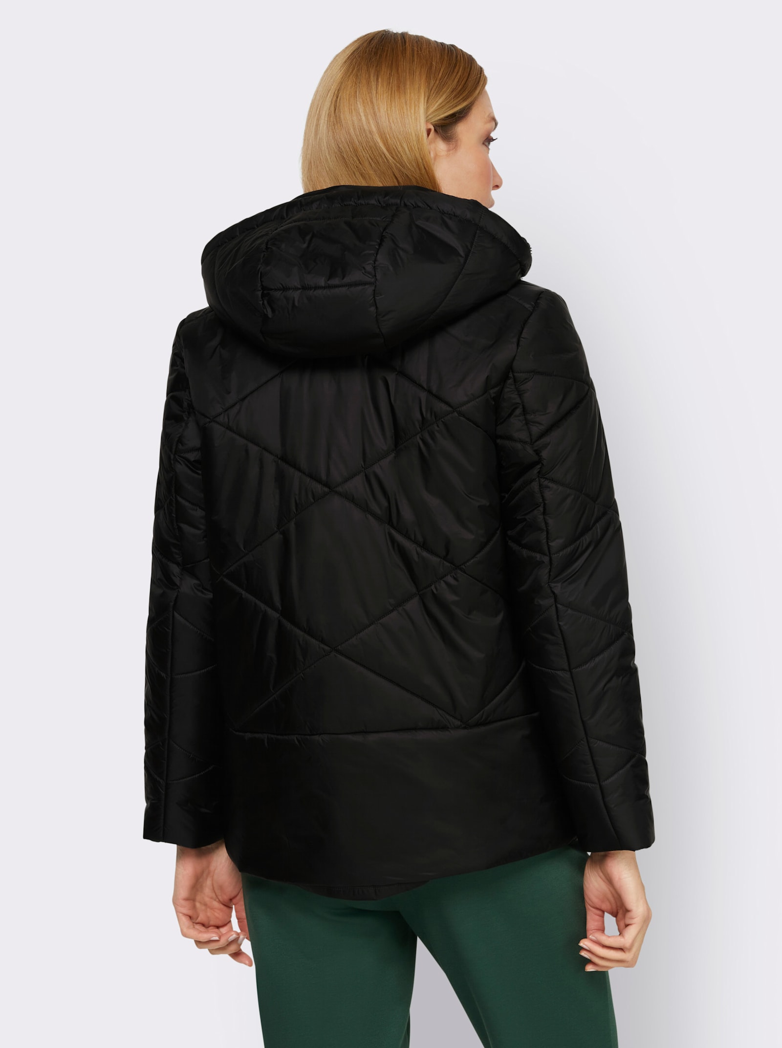 heine Outdoorjacke mit Stehkragen, gesteppt - schwarz