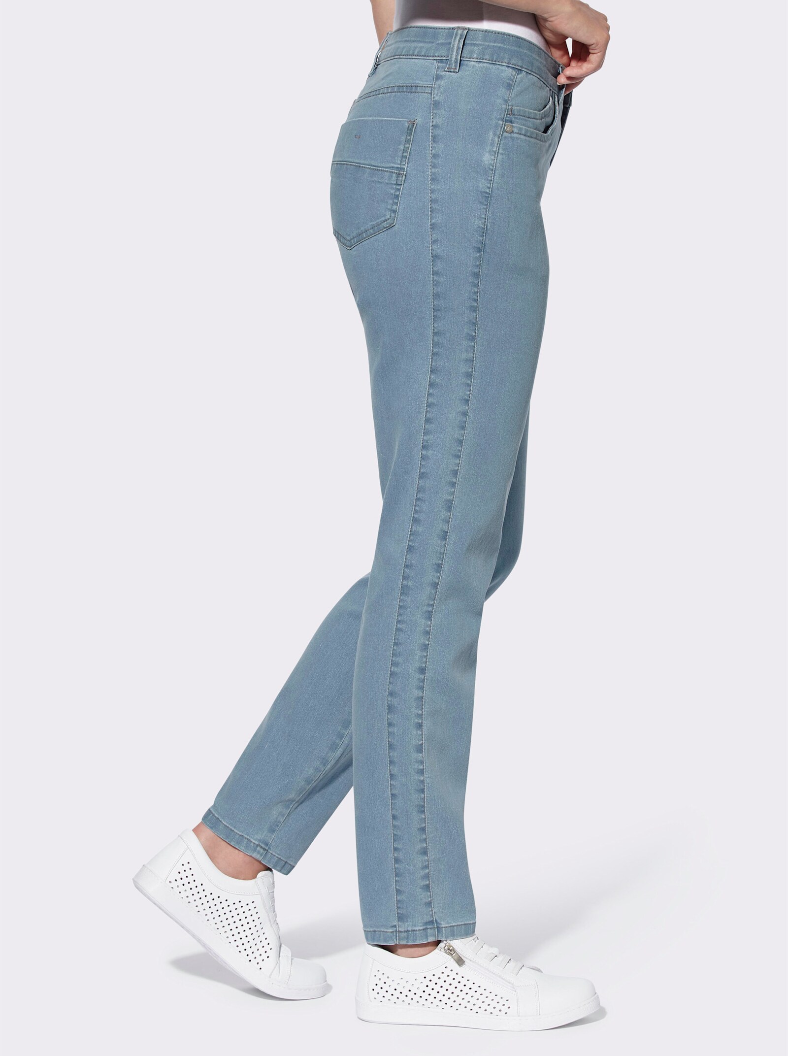 heine Stretch-Jeans mit Schmuckknöpfen - blue-bleached