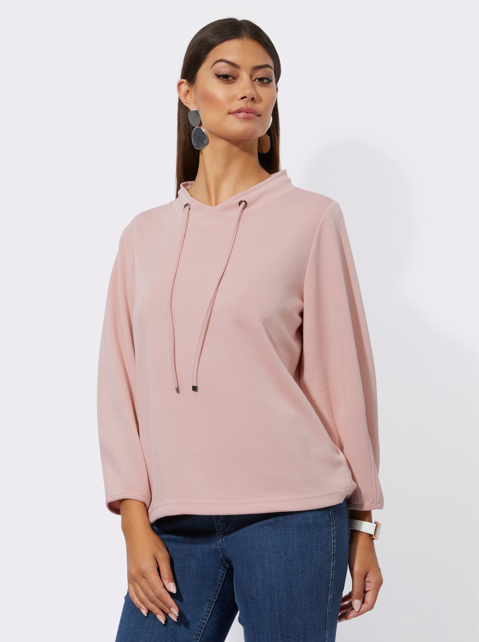 Sweatshirt im softweichen Modal-Mix - puder