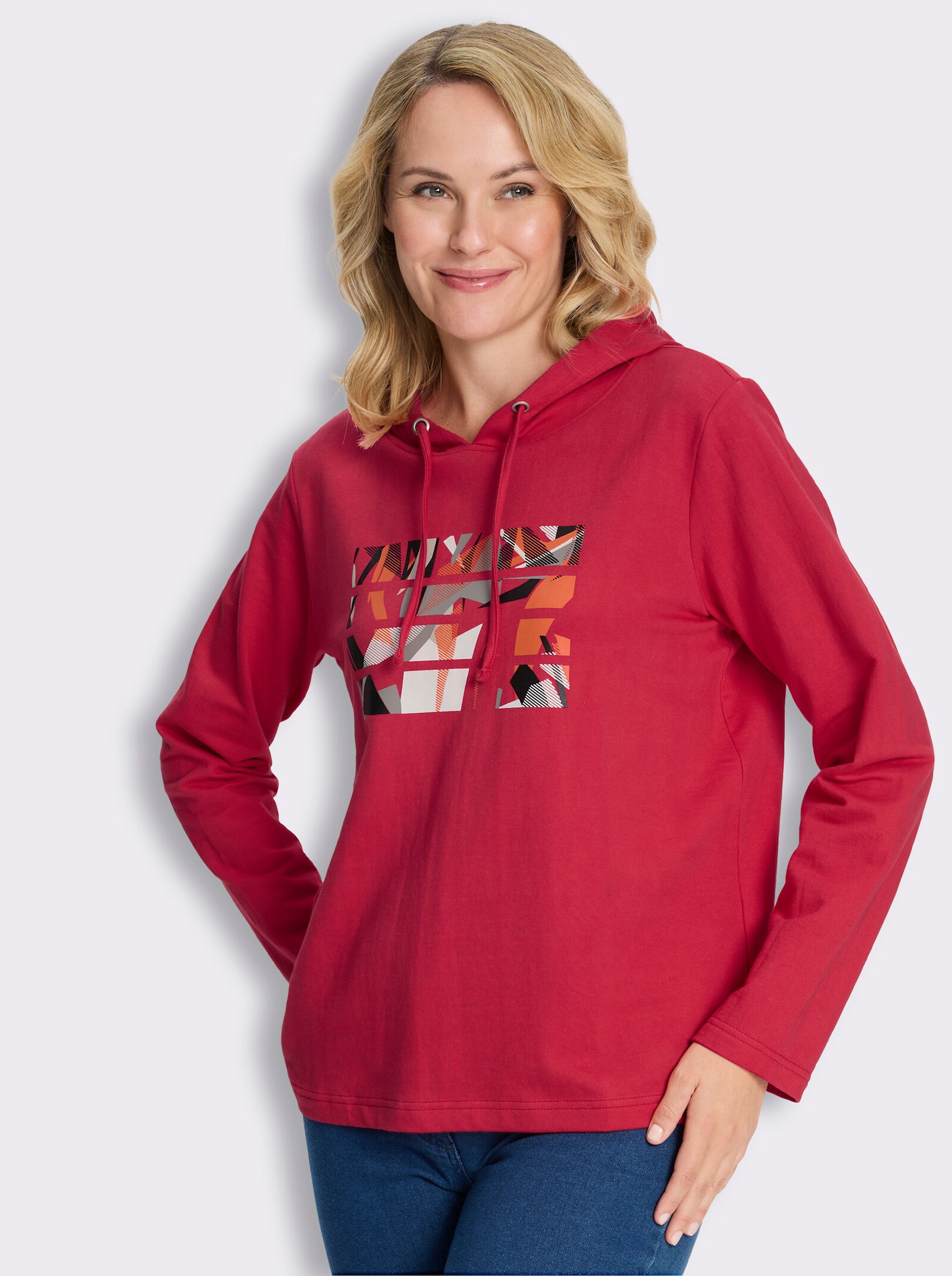 Kapuzensweatshirt mit Druck-Motiv - erdbeere-bedruckt