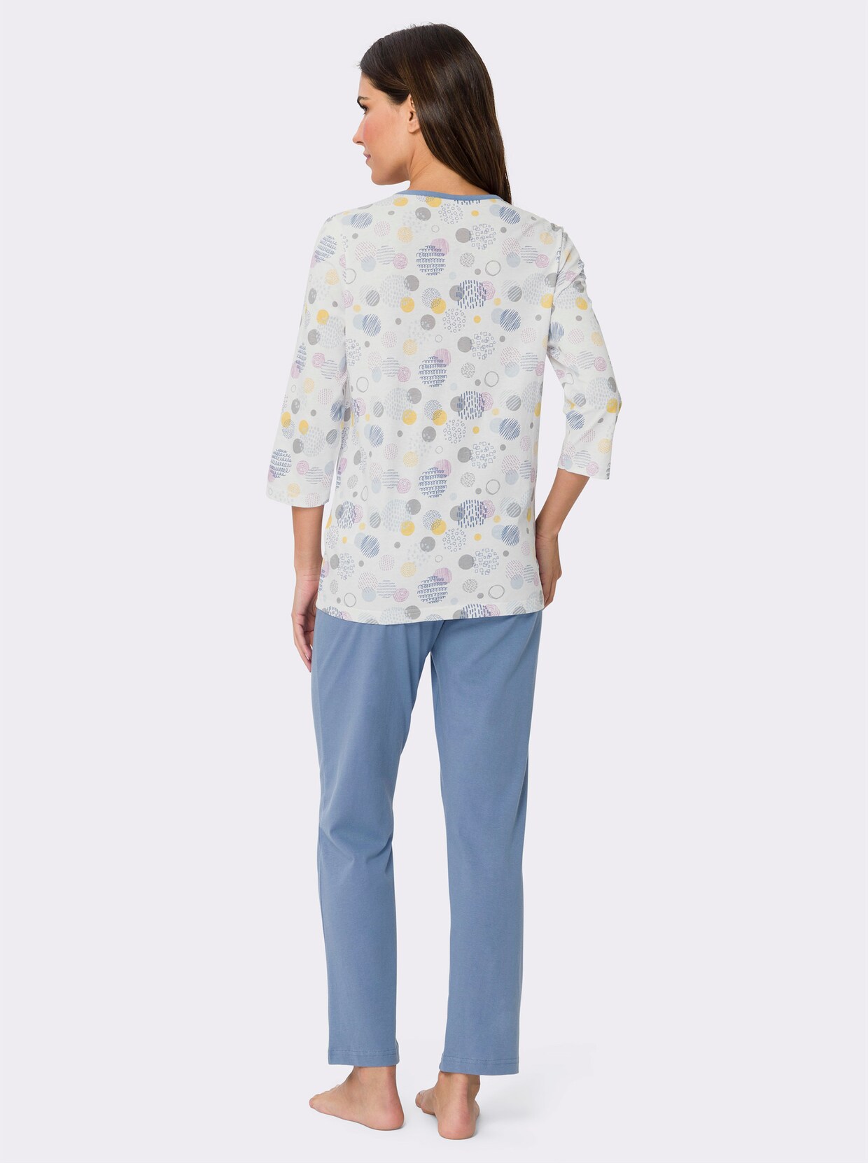 Pyjama - middenblauw geprint