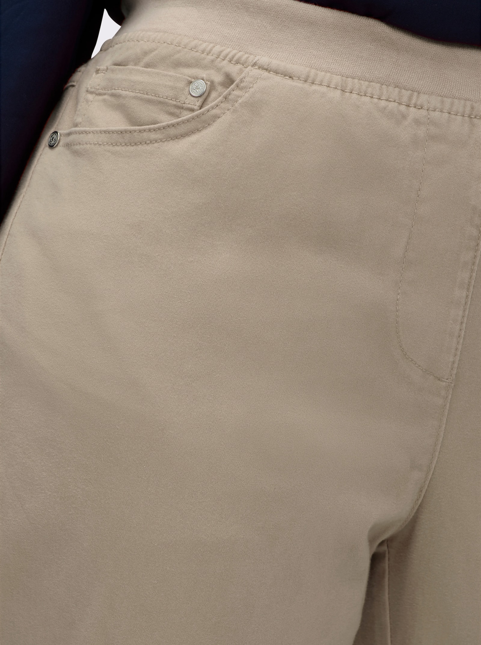 7/8-Jeans mit Jersey-Bund in softer Qualität - beige