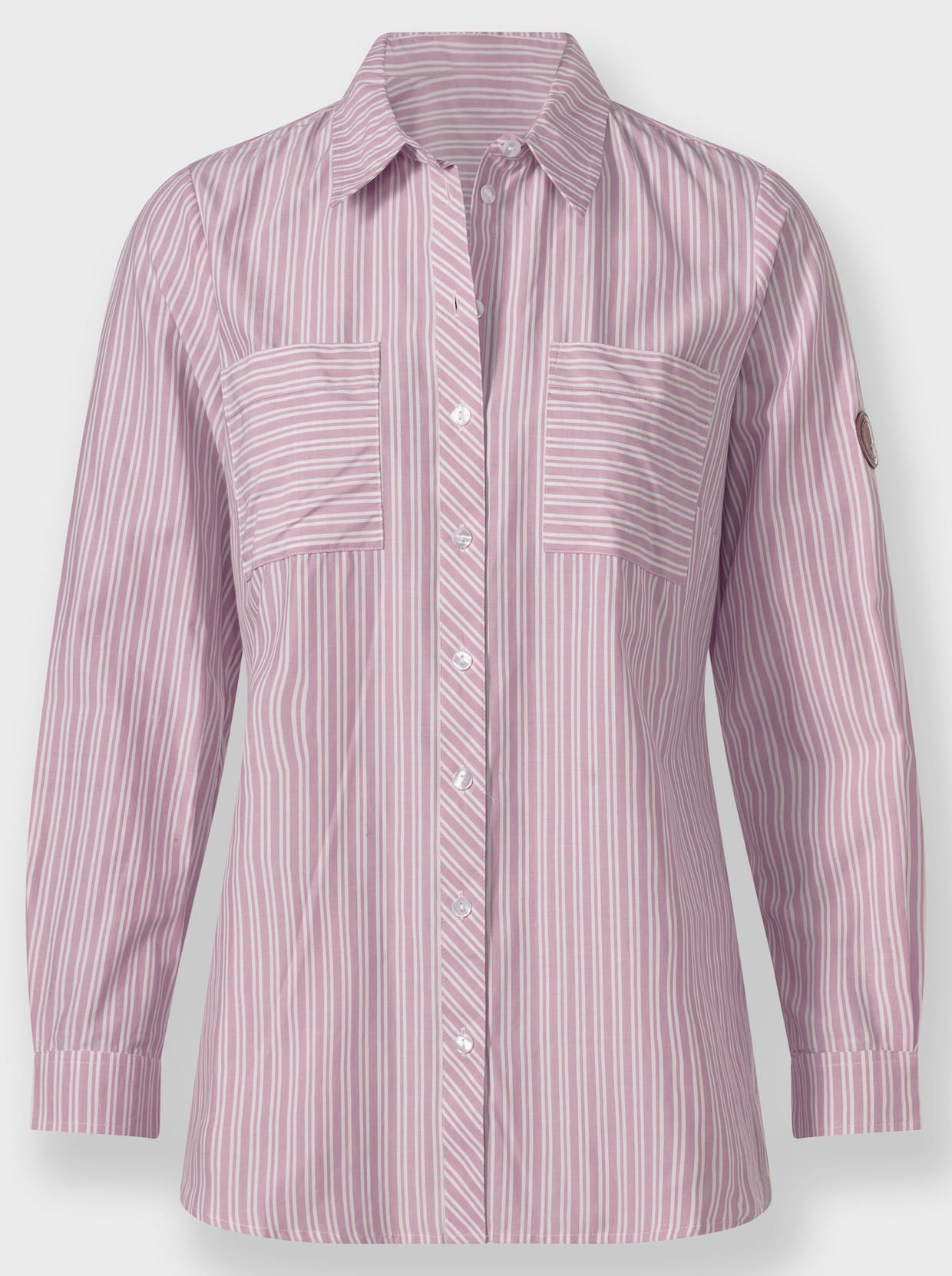 Gestreifte Bluse - mauve-weiß-gestreift
