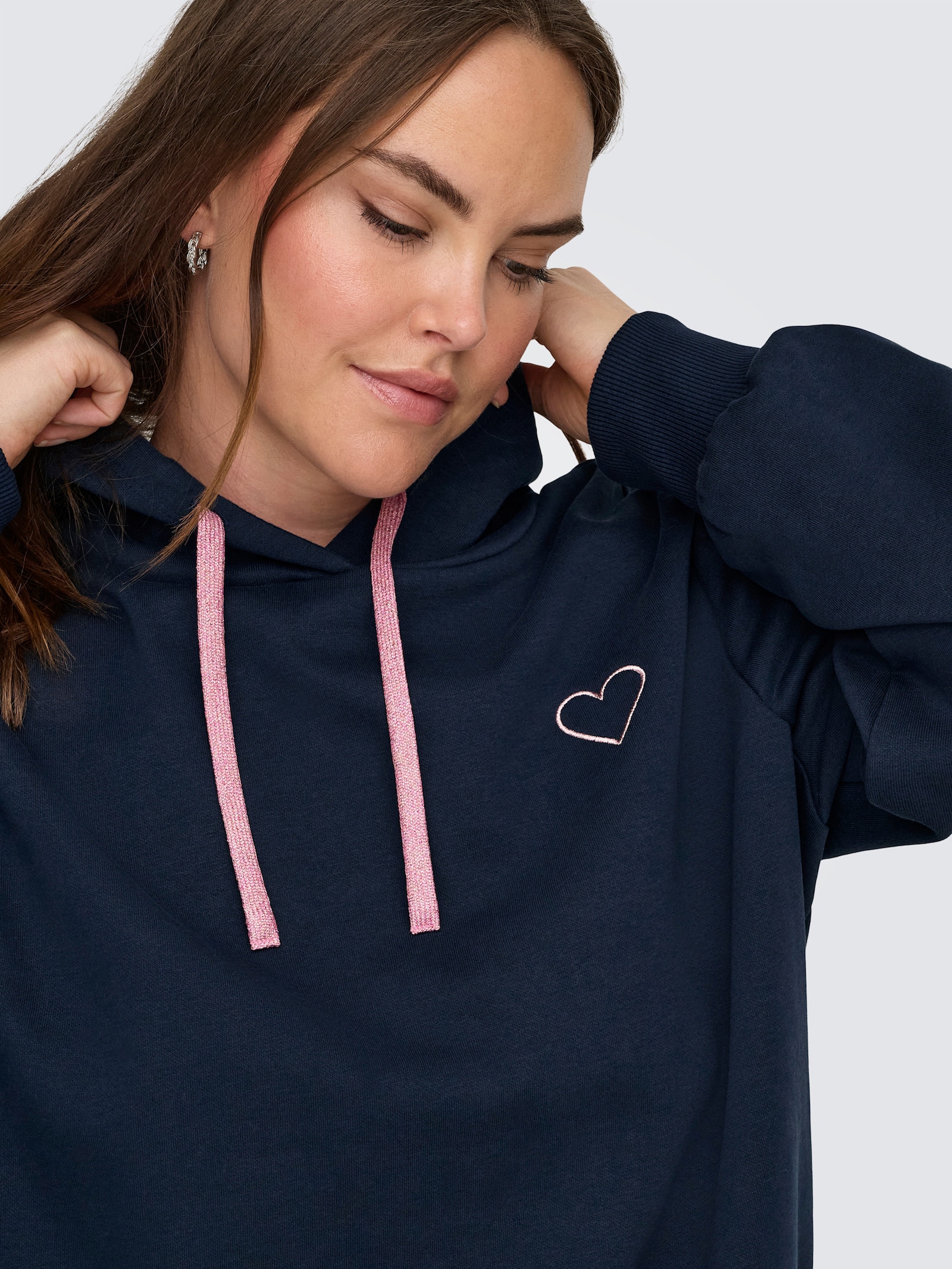 ONLY CARMAKOMA Kapuzensweatshirt - night sky detail:rose gold strings + heart emb