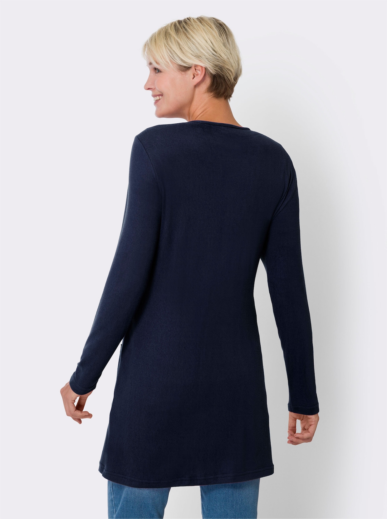 Long-Shirtjacke - nachtblau