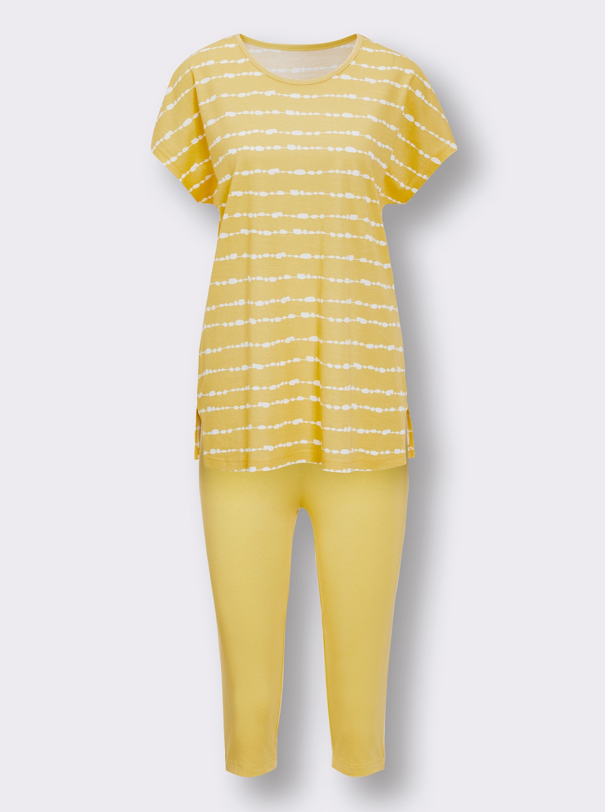 wäschepur Capri-Anzug - gelb-weiß-gestreift
